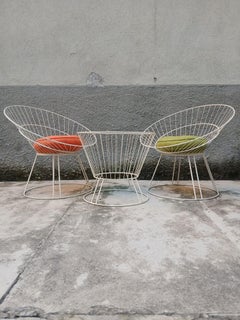 Set da Giardino “Hoop” in Ferro con Tavolino - Produzione Francese - Anni ’50’60