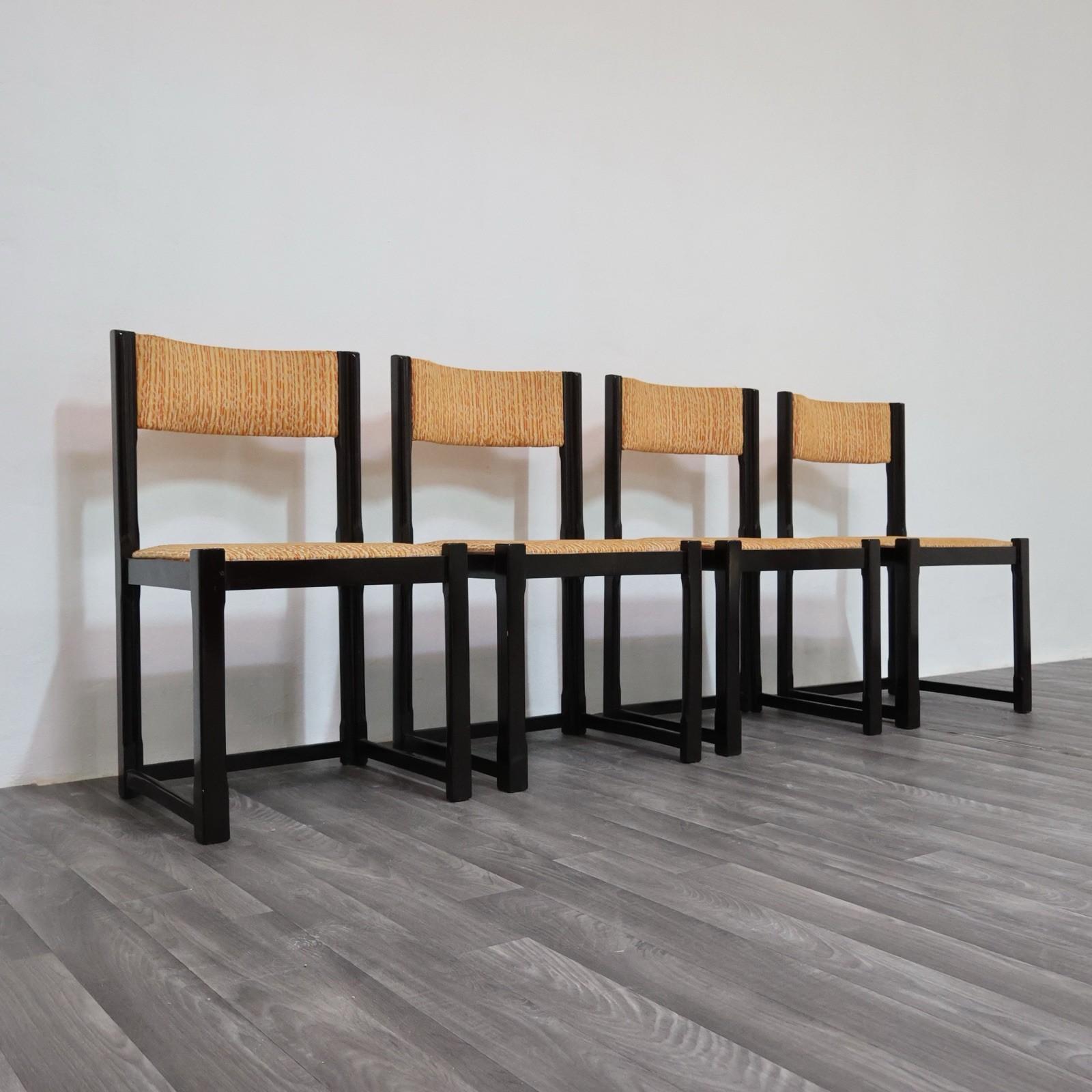 Set Da Pranzo 4 Sedie Design Anni '70 Vintage Modernariato en vente 3