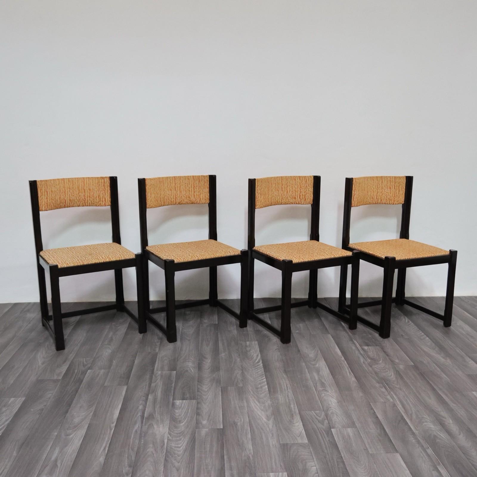 italien Set Da Pranzo 4 Sedie Design Anni '70 Vintage Modernariato en vente
