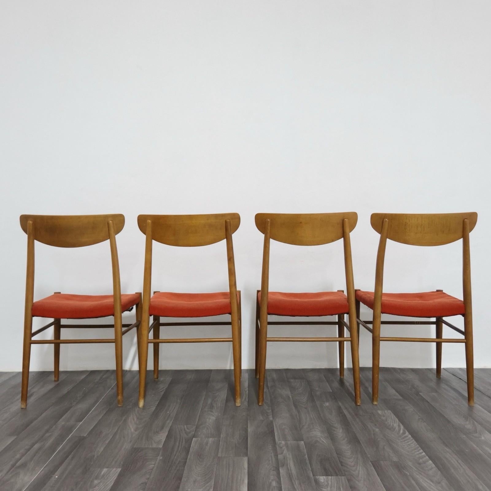 Milieu du XXe siècle Set Da Pranzo 4 Sedie Design Scandinavo Anni '60 Design Modernariato en vente