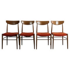 Set of Four Scandinavian Dining Chairs, Solid Wood, Modern Design