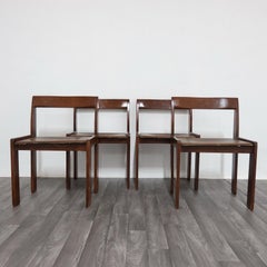 Dining Set 4 Wooden Chairs 1960s Vintage Modern Design