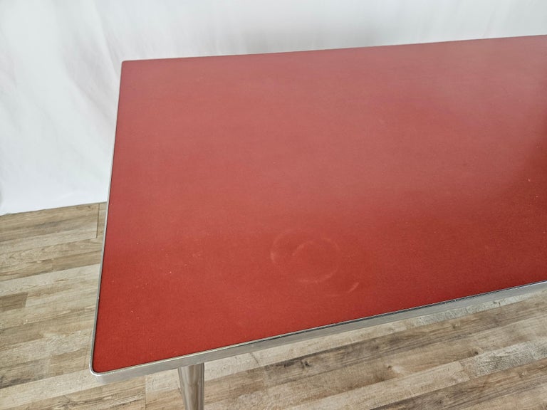 Dining set with red formica table and 4 chairs For Sale at 1stDibs