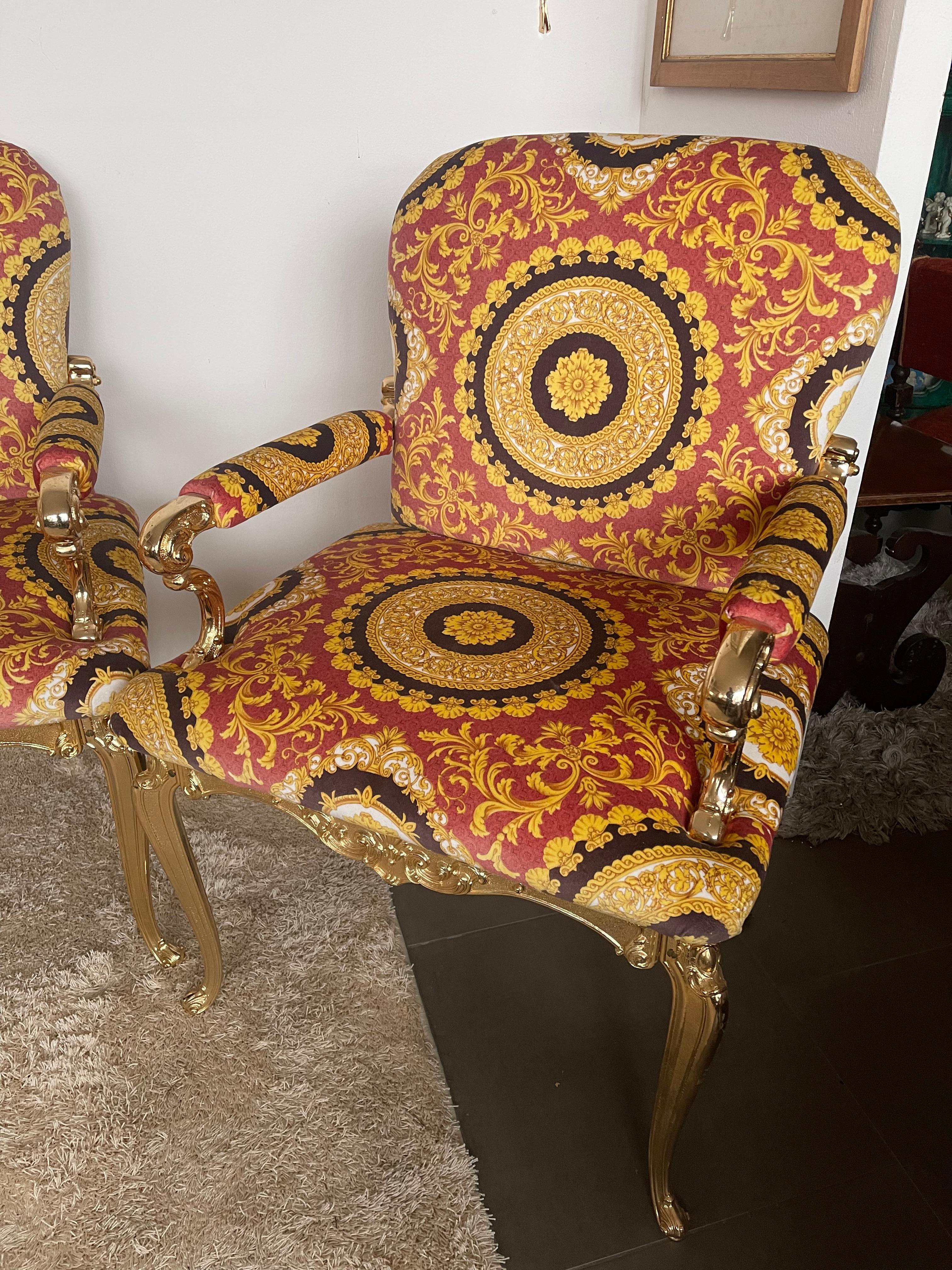 20th Century Ensemble canapé et deux fauteuils en bronze Art Nouveau italien 1970 en vente