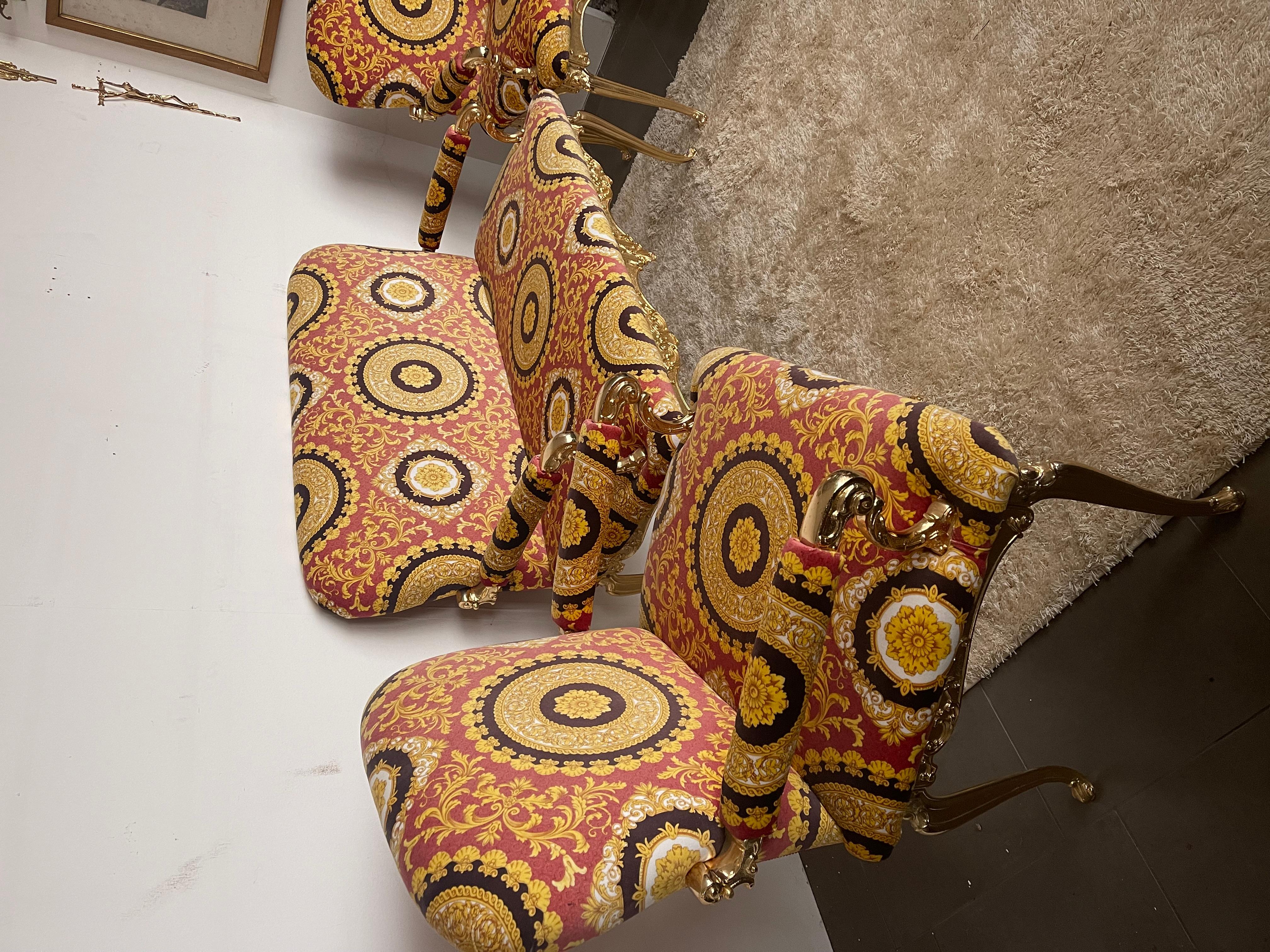 Ensemble canapé et deux fauteuils en bronze Art Nouveau italien 1970 en vente 1