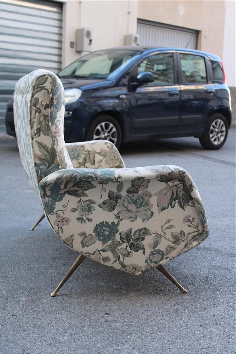 Isa sofa and armchairs living room set Aldo Morbelli Italia 1950s Ottone feet For Sale 11