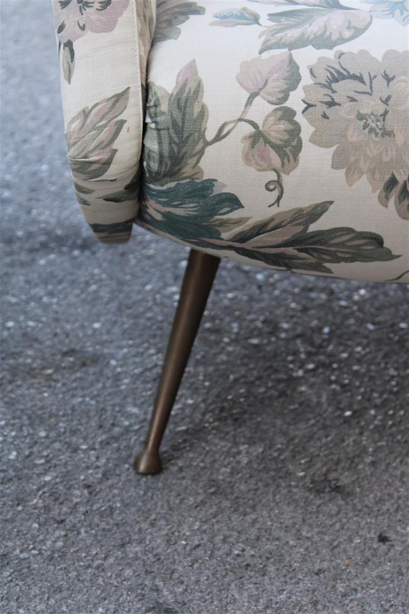 Brass Isa sofa and armchairs living room set Aldo Morbelli Italia 1950s Ottone feet For Sale