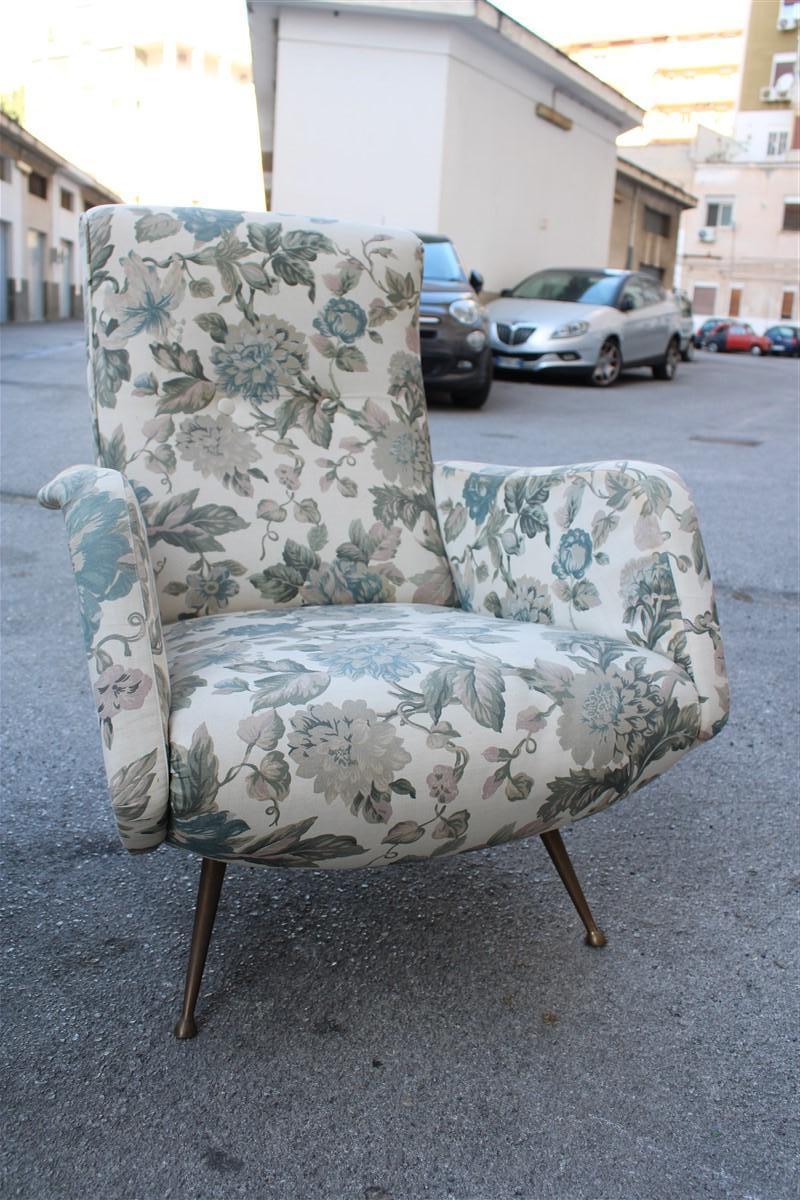 Isa sofa and armchairs living room set Aldo Morbelli Italia 1950s Ottone feet For Sale 1