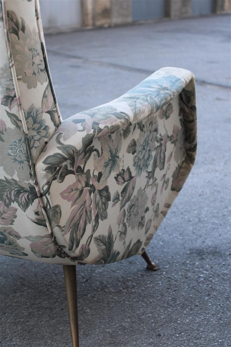 Isa sofa and armchairs living room set Aldo Morbelli Italia 1950s Ottone feet For Sale 2