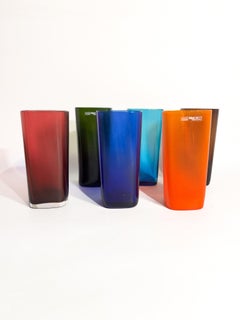 Set Of Six 'Rainbow' Murano Glass 'Rainbow' Glasses By NasonMoretti 1990s