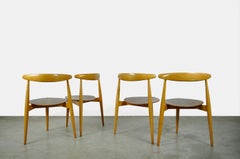 Set Danish “heart” diningchairs, FH4103, Hans J. Wegner for Fritz Hansen, 1950s
