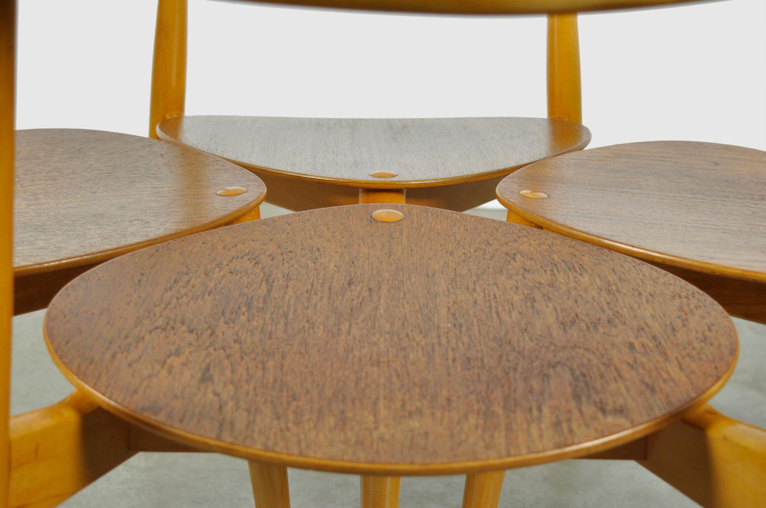 Ensemble de chaises à manger danoises en forme de cœur, FH4103, Hans J. Wegner pour Fritz Hansen, années 1950 en vente 2