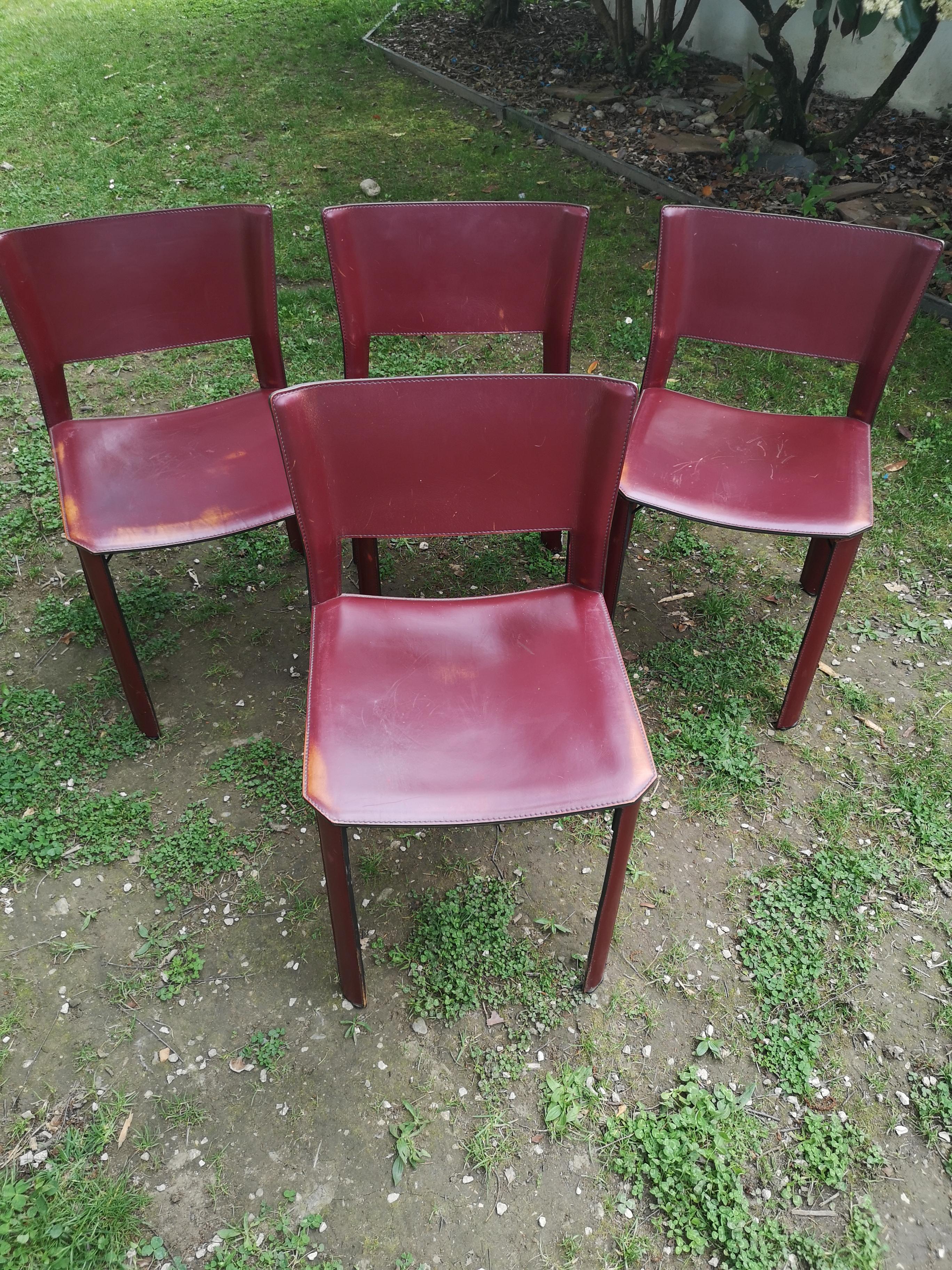 Modern Set de 4 Chairs by Giancarlo Vegni S91 for Fasem