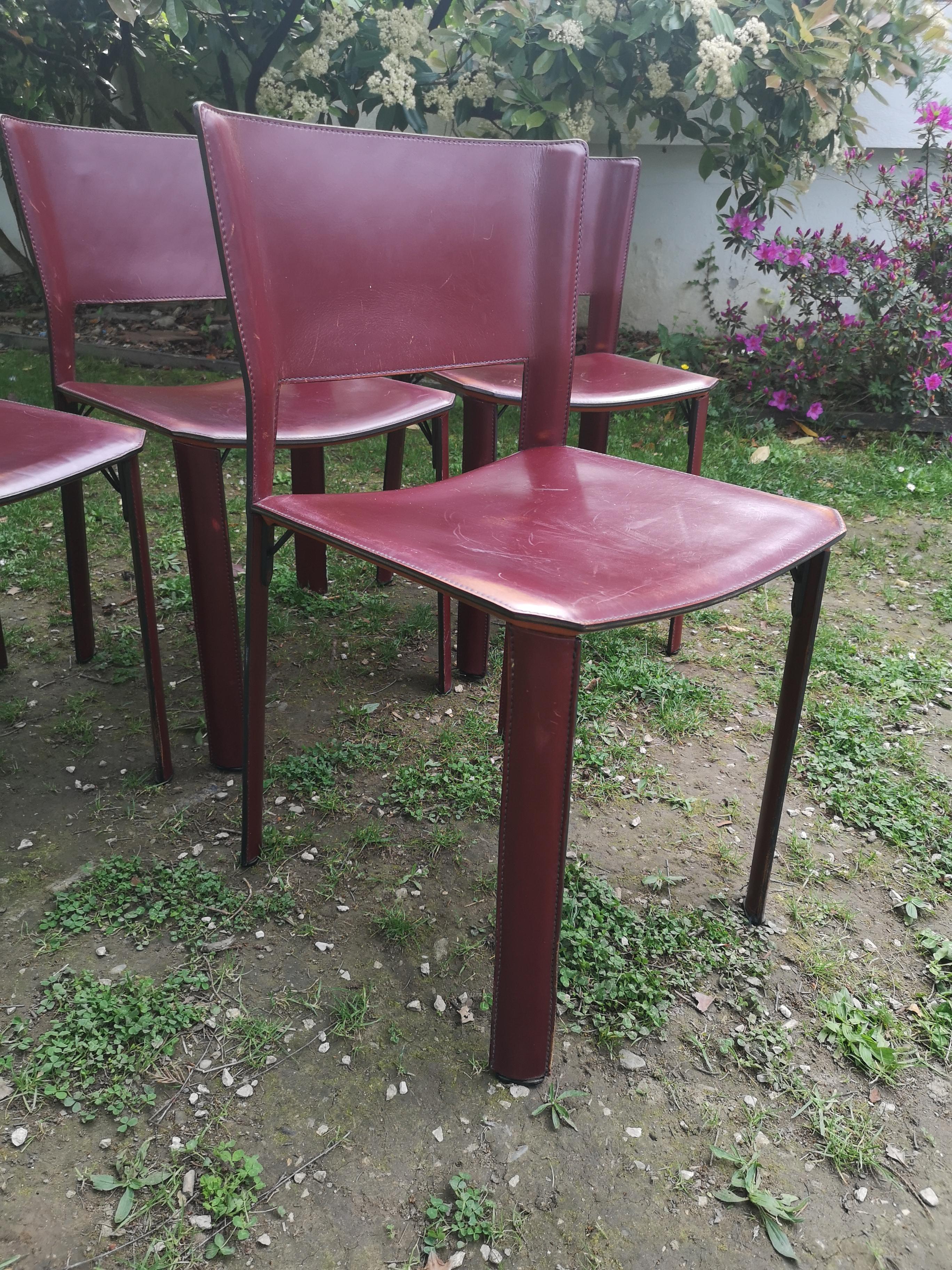 Italian Set de 4 Chairs by Giancarlo Vegni S91 for Fasem