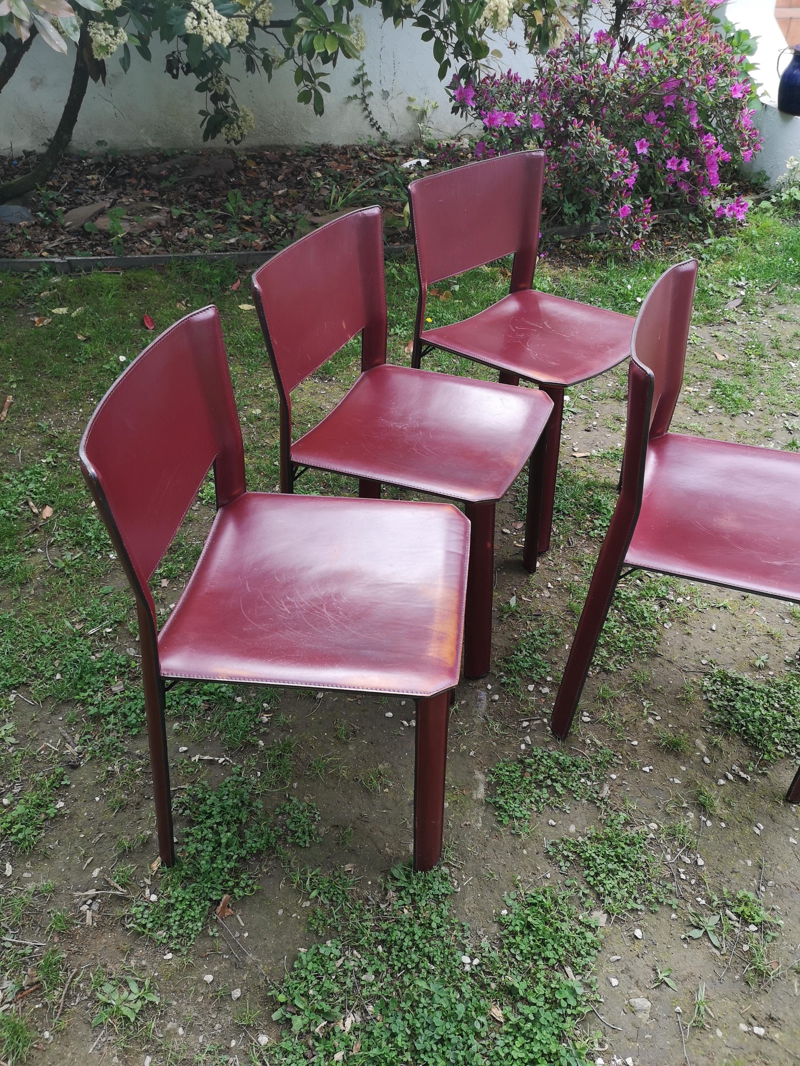Late 20th Century Set de 4 Chairs by Giancarlo Vegni S91 for Fasem
