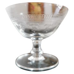 Set de 8 coupes à champagne en cristal Italy années 50