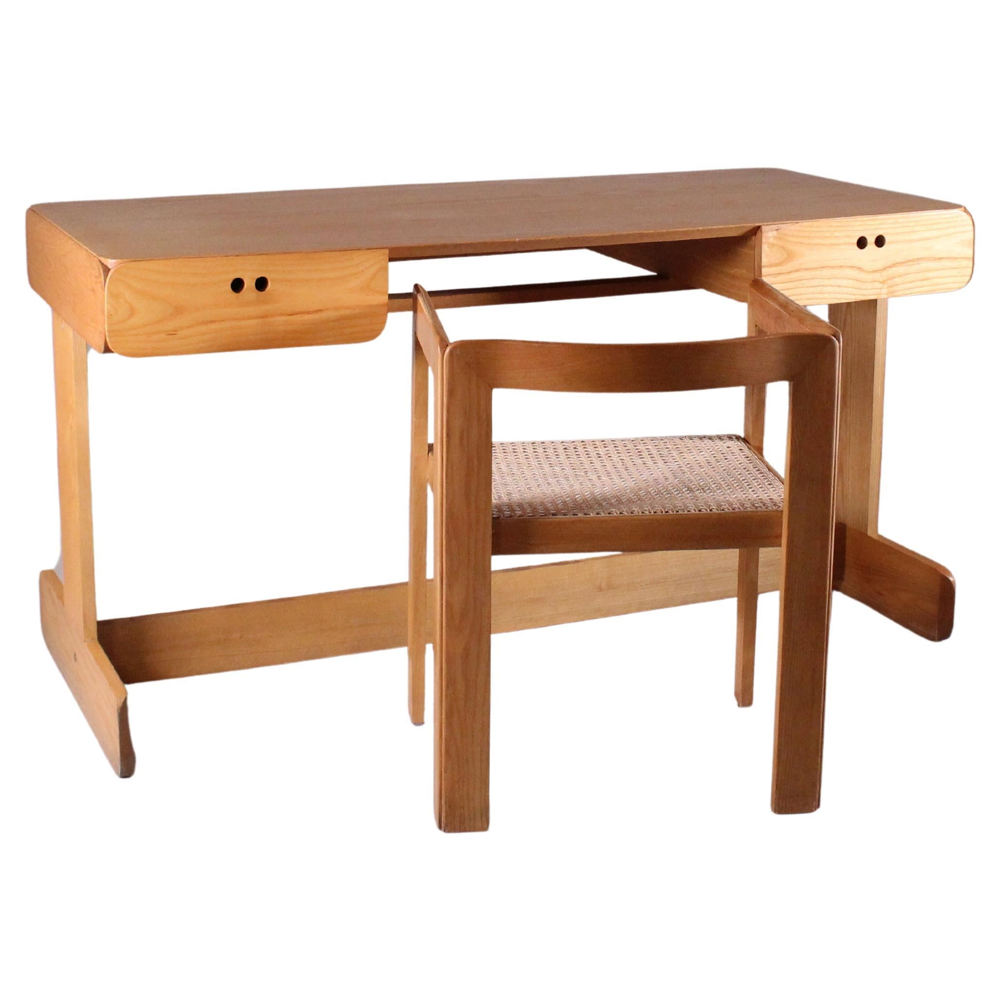 Set desk and chair Derk Jan De Vries 1980 circa  For Sale