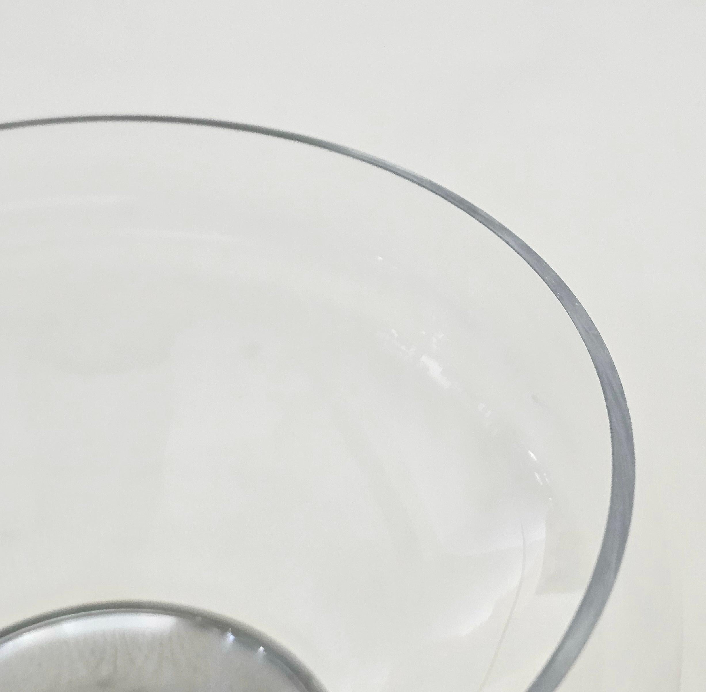 Set Dessert Cristallo Vetro Argento 800 Mid-century Modern Design Italiano 1970s In condizioni buone a Palermo, IT