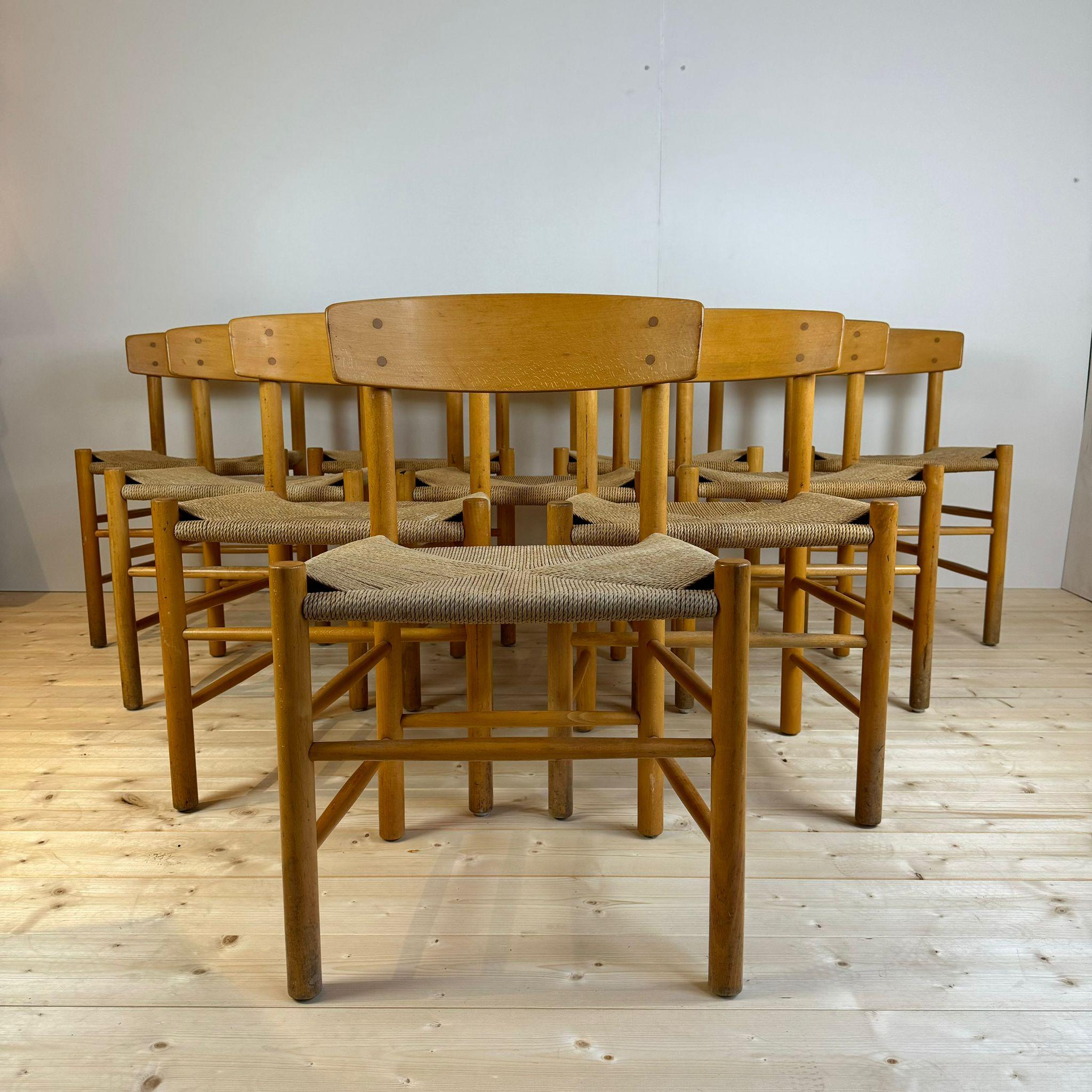 Mid-Century moderno Set di 10 'J39', Børge Mogensen for FDB Møbler in vendita