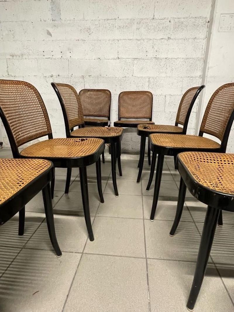 Juego de 10 sillas modelo 811 años 70, fabricación Drevounia en venta 4