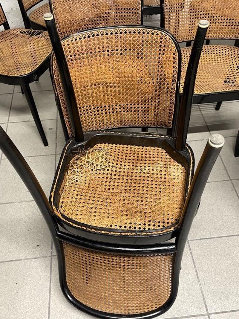 Juego de 10 sillas modelo 811 años 70, fabricación Drevounia en venta 7