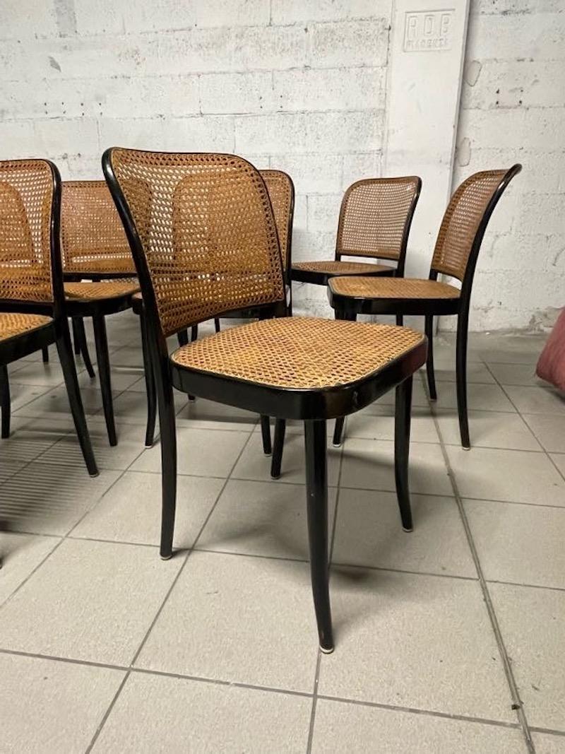 Juego de 10 sillas modelo 811 años 70, fabricación Drevounia Late 20th Century en venta