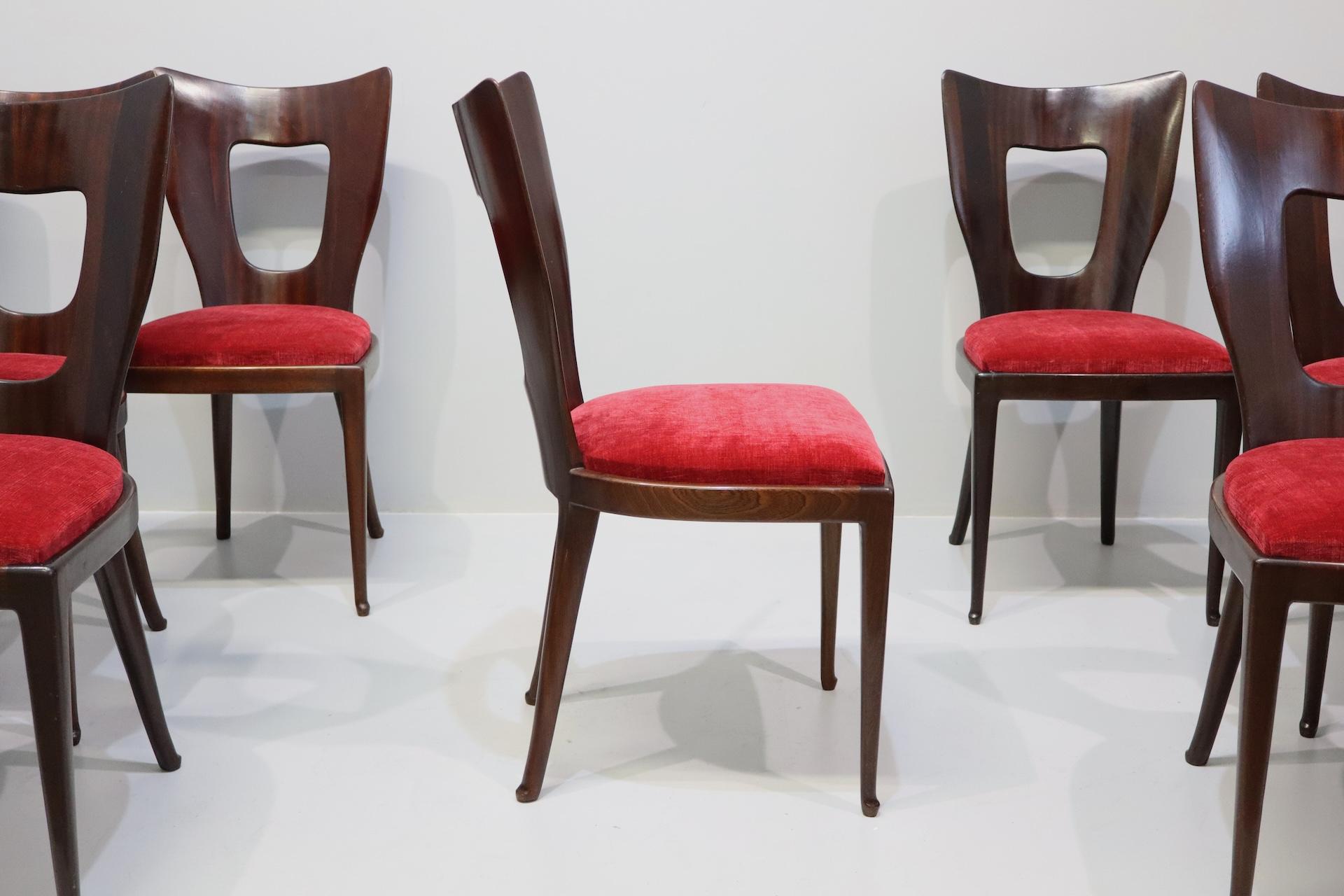20th Century Set di 12 sedie da pranzo , Osvaldo Borsani Etichetta Originale ABV For Sale