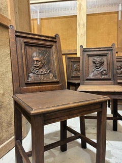 Set of 12 English oak Wainscot chairs 19th century