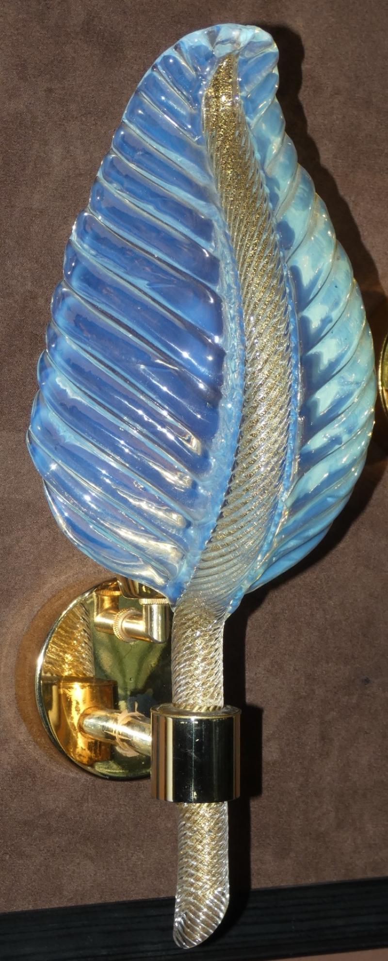 Juego de 2 apliques de latón y cristal, Barovier & Toso, años 80 Barroco en venta