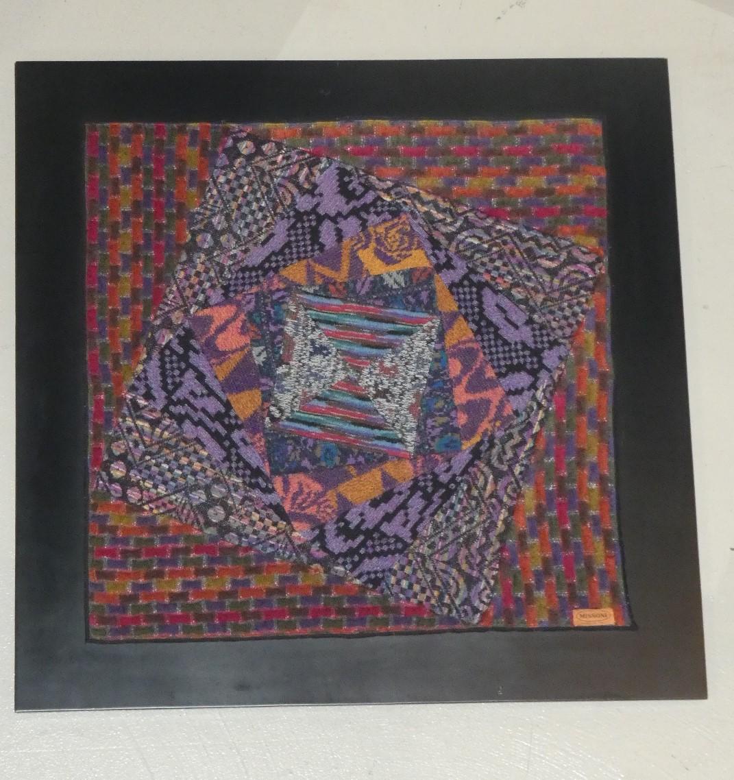 Lote de 2 tapices con marco de madera de Missoni, Italia, años 80 Expresionista en venta