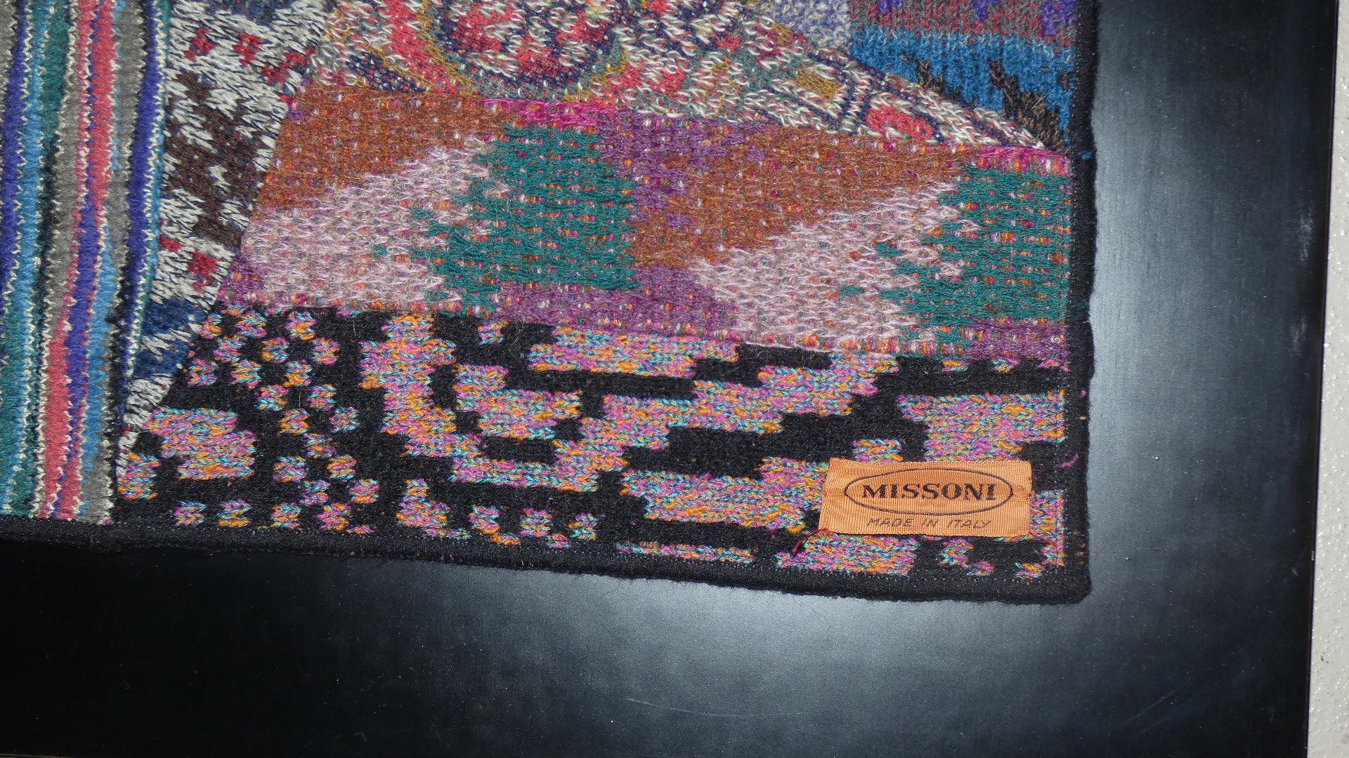 Lote de 2 tapices con marco de madera de Missoni, Italia, años 80 Hecho a mano en venta