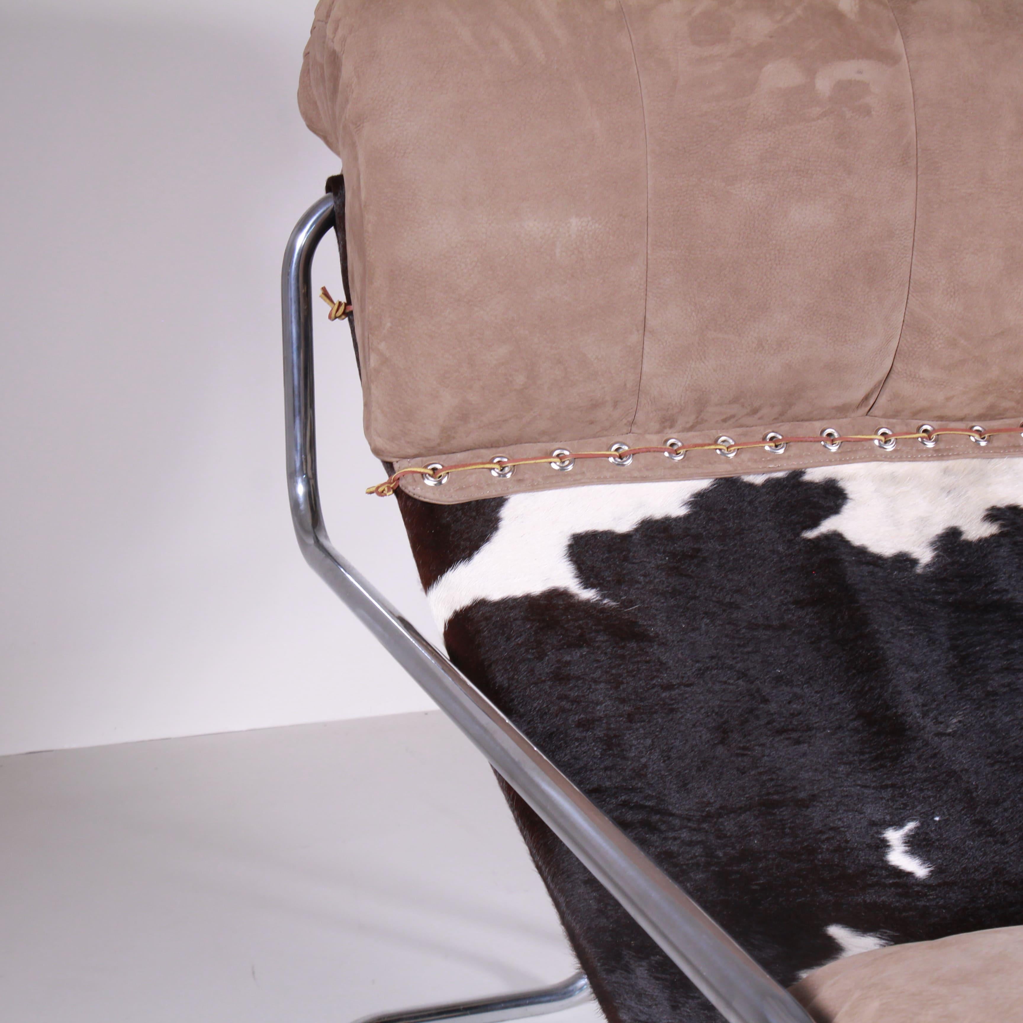 Set di 2 Chaise Longue in pelle di Pecari, Guido Faleschini, 1970 en venta 3