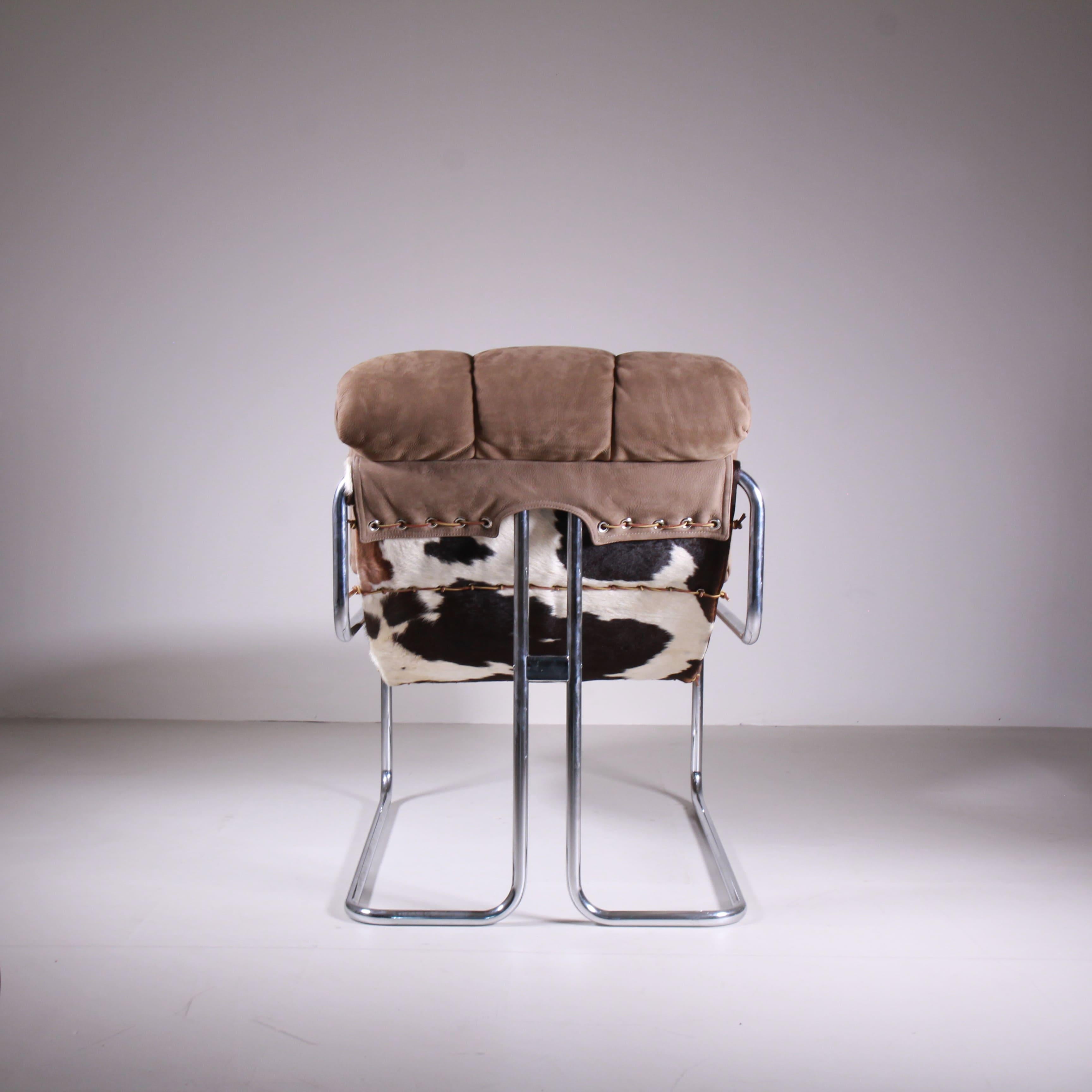 Set di 2 Chaise Longue in pelle di Pecari, Guido Faleschini, 1970 finales del siglo XX en venta