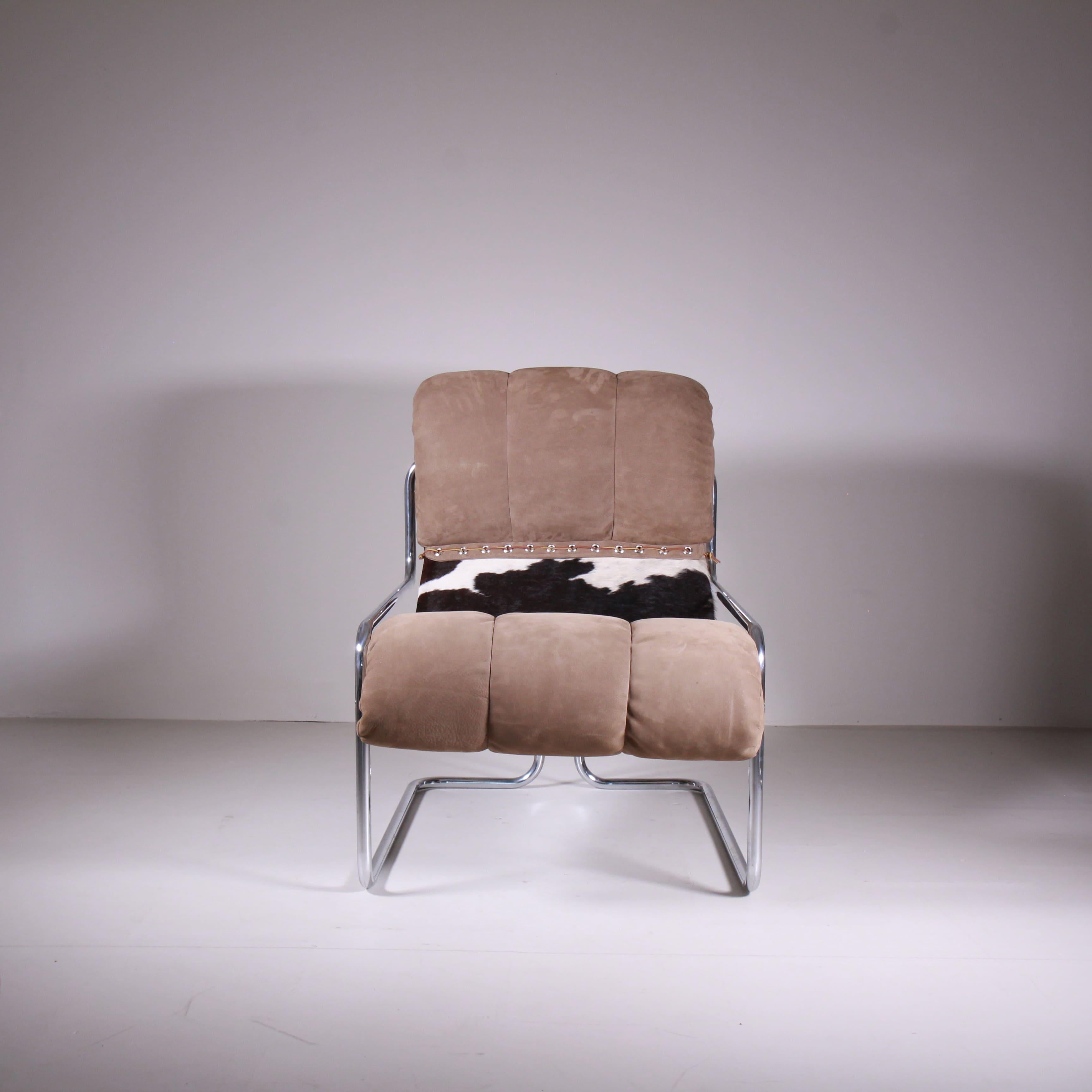 Set di 2 Chaise Longue in pelle di Pecari, Guido Faleschini, 1970 Acero en venta