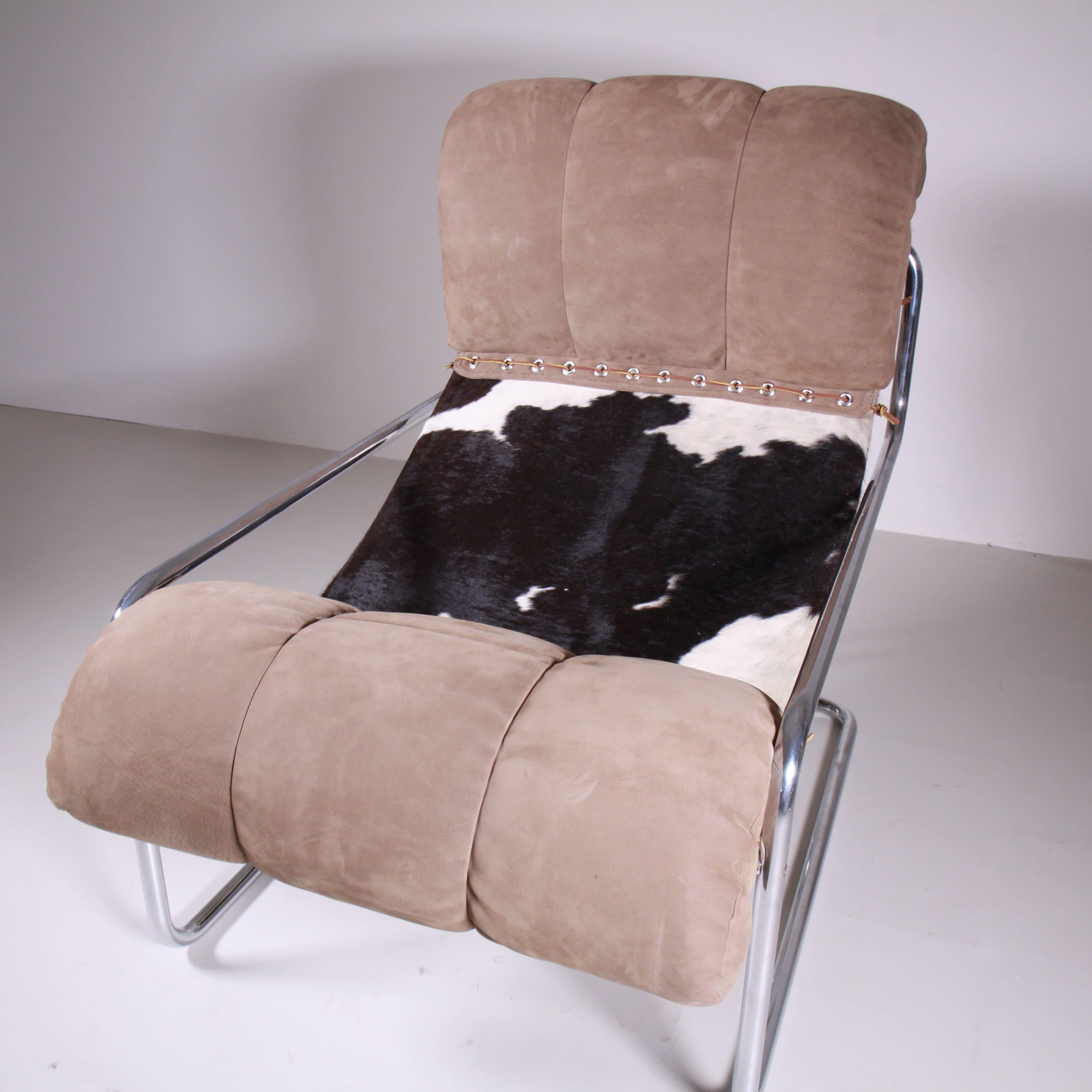 Set di 2 Chaise Longue in pelle di Pecari, Guido Faleschini, 1970 en venta 2