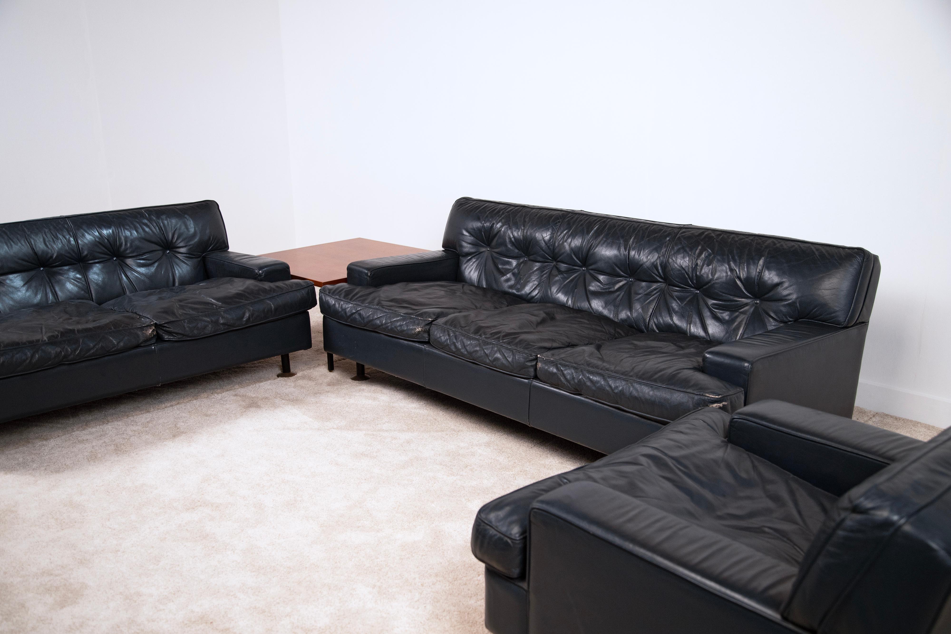 Mid-Century Modern Set of 2 sofas and 1 armchair model 