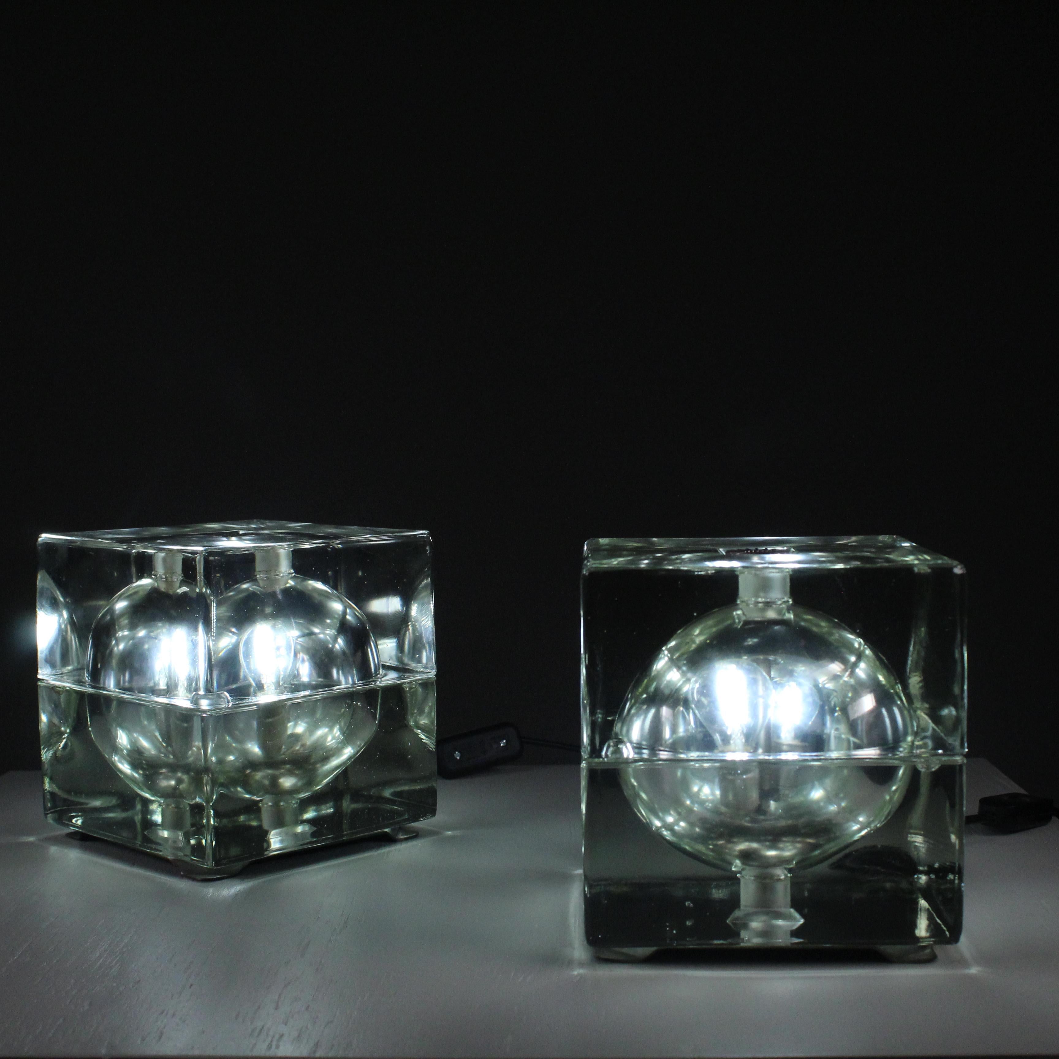 Post-Modern Set di 2 Lampada Cubosfera, Alessandro Mendini, 1980 For Sale