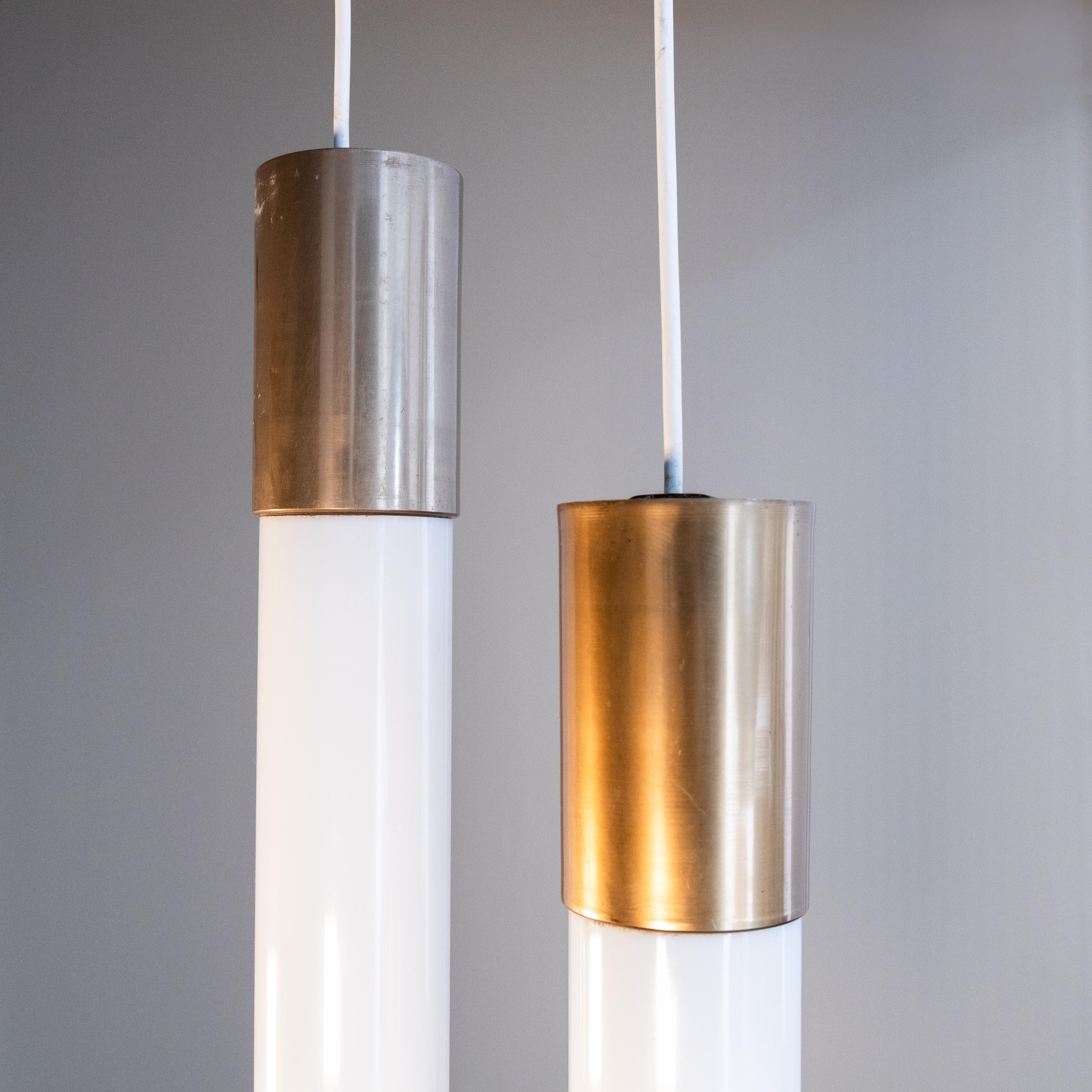 Ottone Set di 2 lampade a sospensione, Stilux Milano in vendita