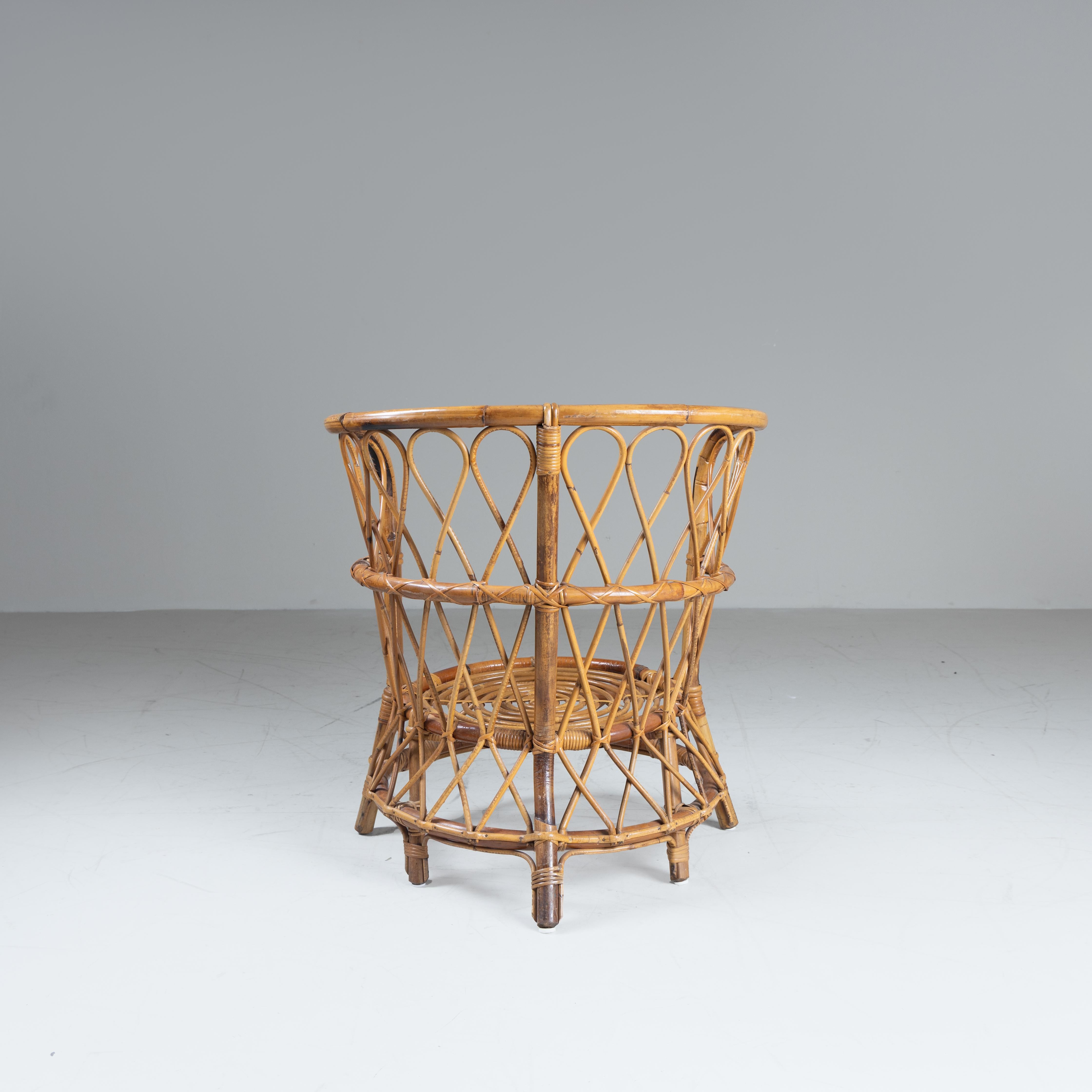 Set di 2 poltroncine in rattan, Lio Carminati, 1960 in vendita 5