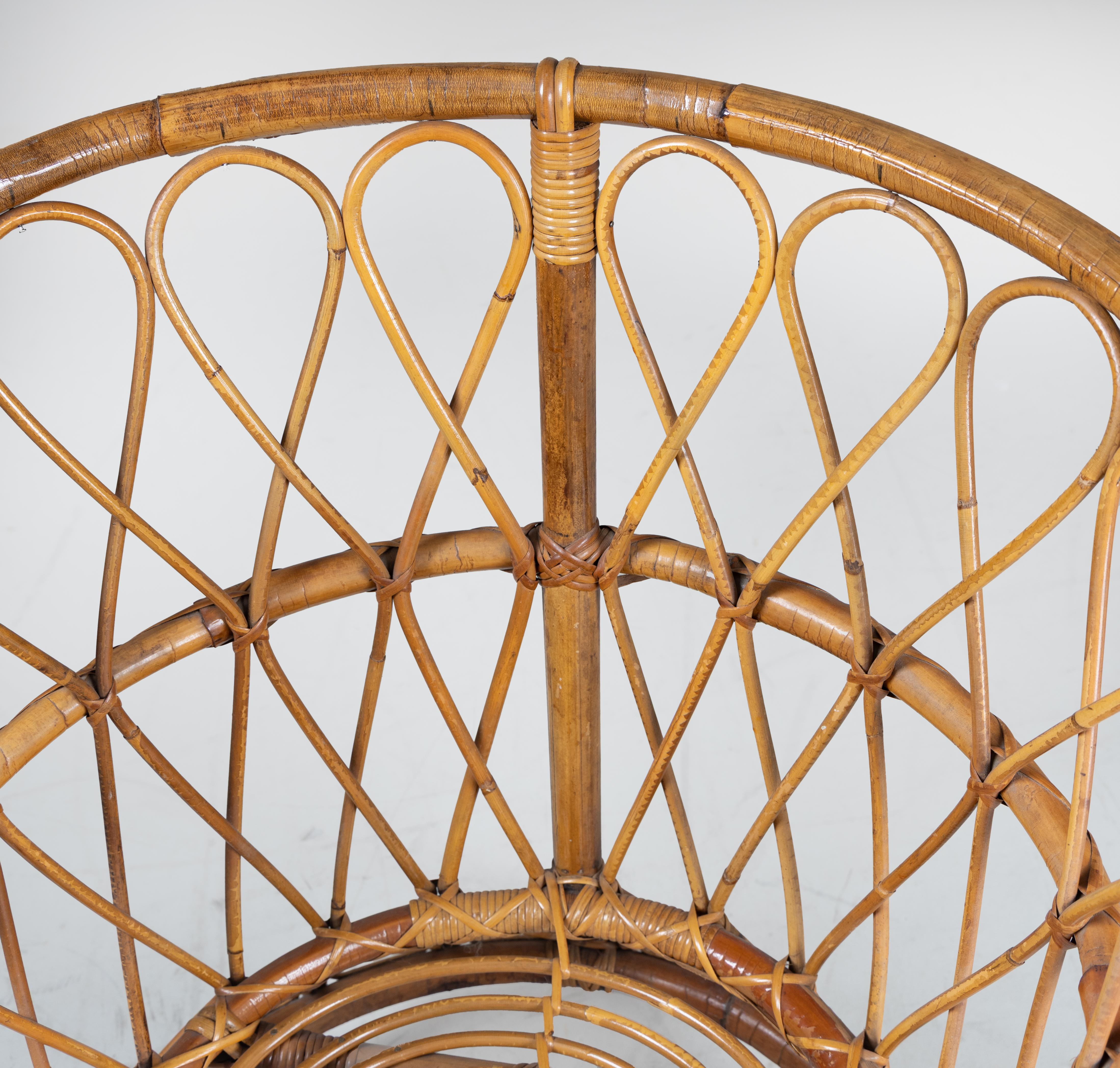 Set di 2 poltroncine in rattan, Lio Carminati, 1960 in vendita 6