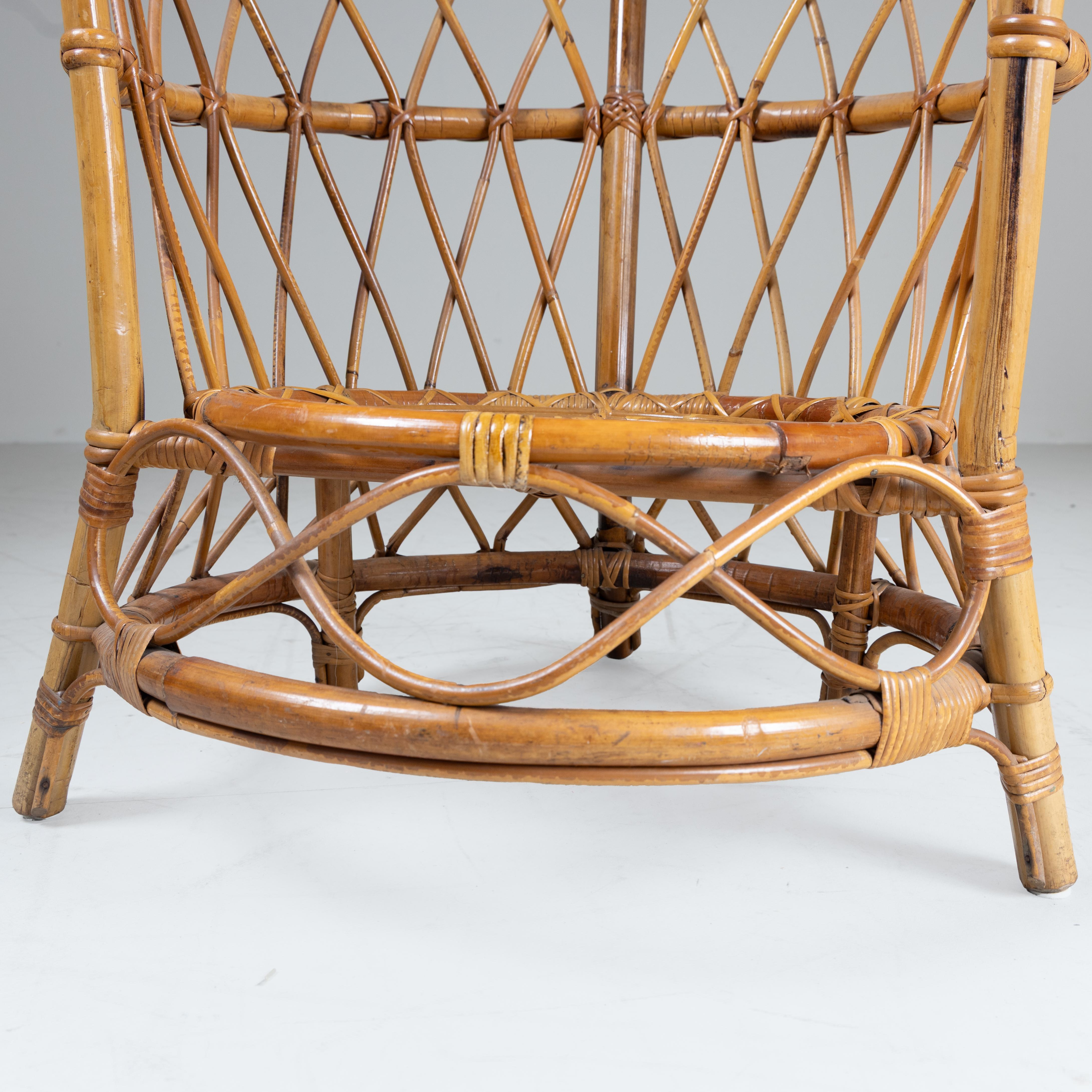 Set di 2 poltroncine in rattan, Lio Carminati, 1960 in vendita 7