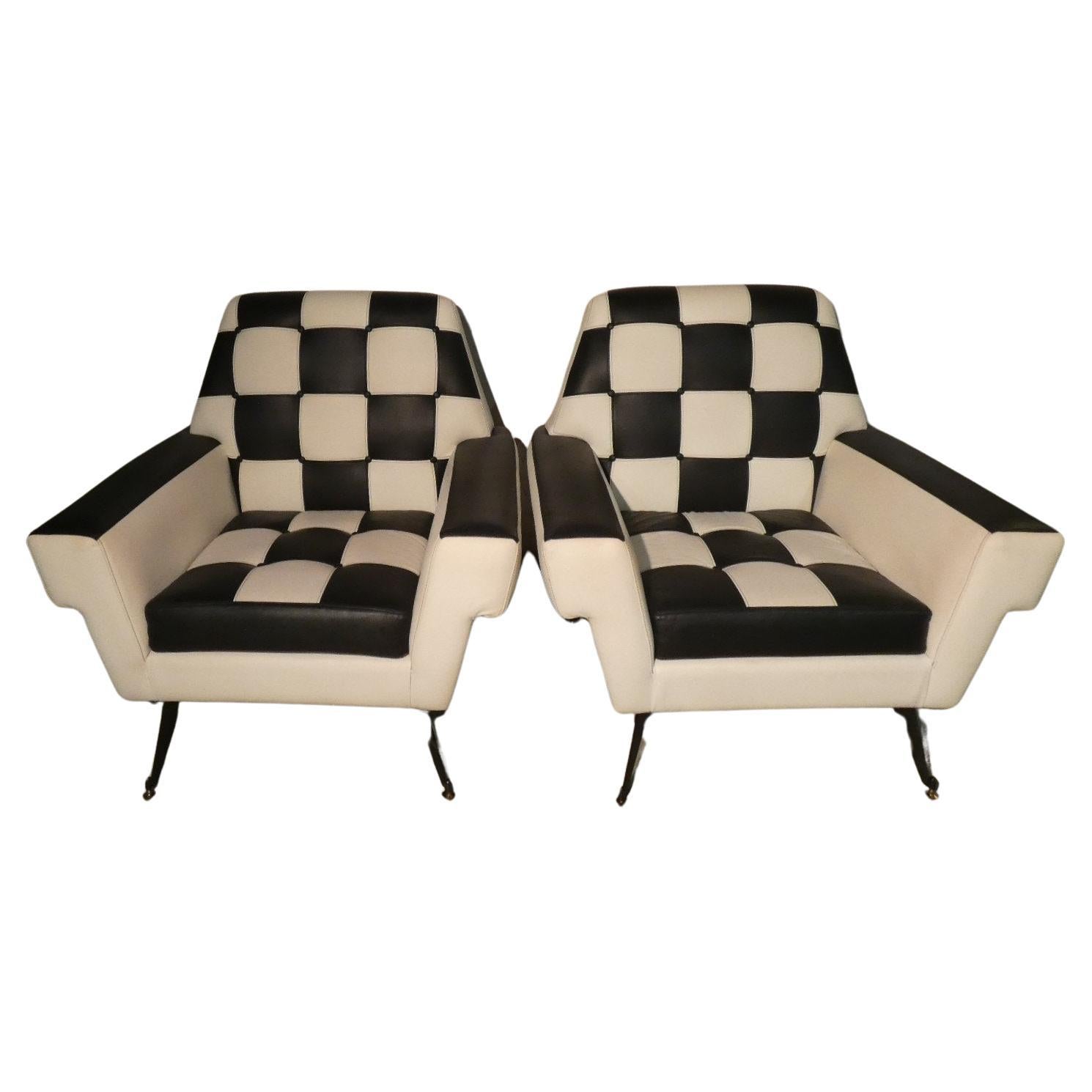 Set of 2 Abstraction Design Armchairs, 1960s For Sale