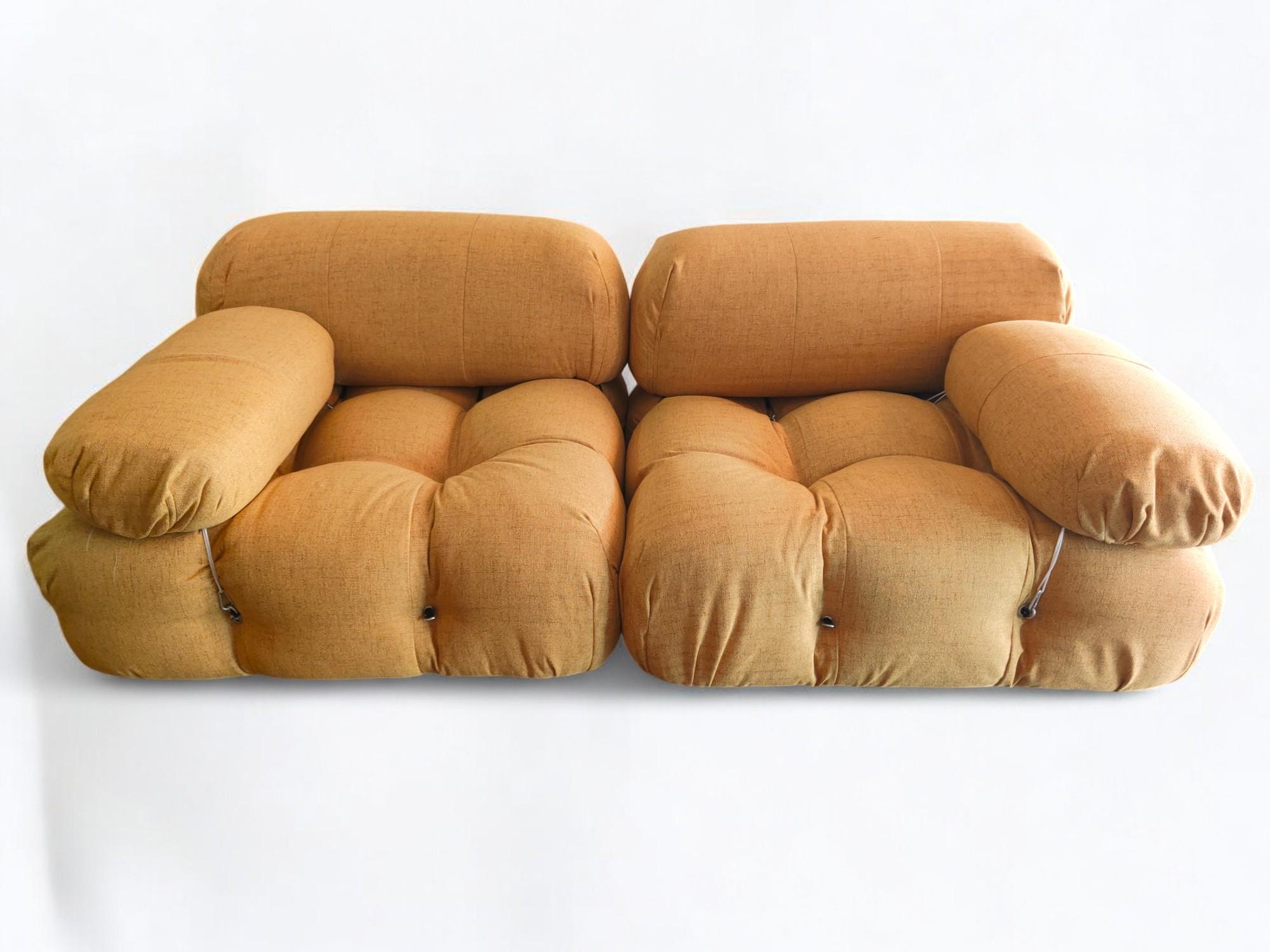 Set of 2 Camaleonda armchairs and pouf by Mario Bellini for B&B Italia, 1970s For Sale 3