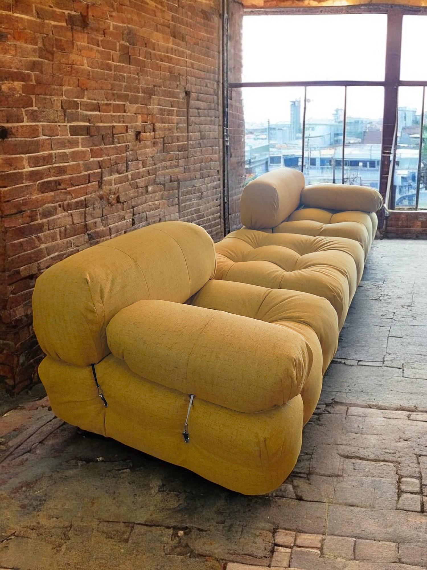 Set of 2 Camaleonda armchairs and pouf by Mario Bellini for B&B Italia, 1970s For Sale 5
