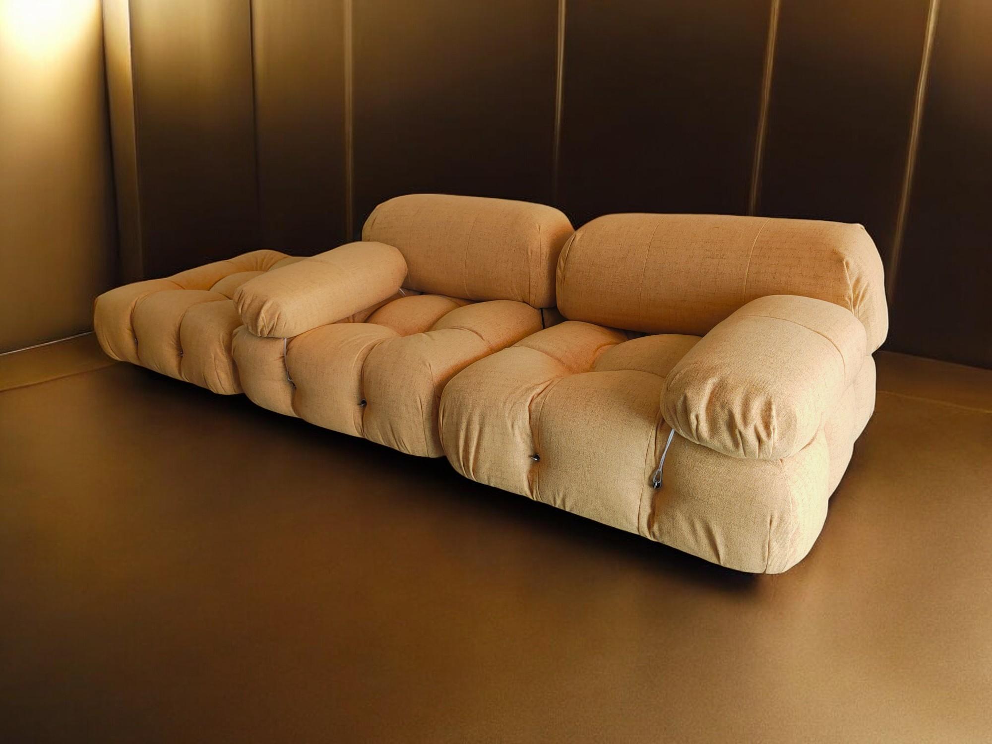 Set of 2 Camaleonda armchairs and pouf by Mario Bellini for B&B Italia, 1970s For Sale 9