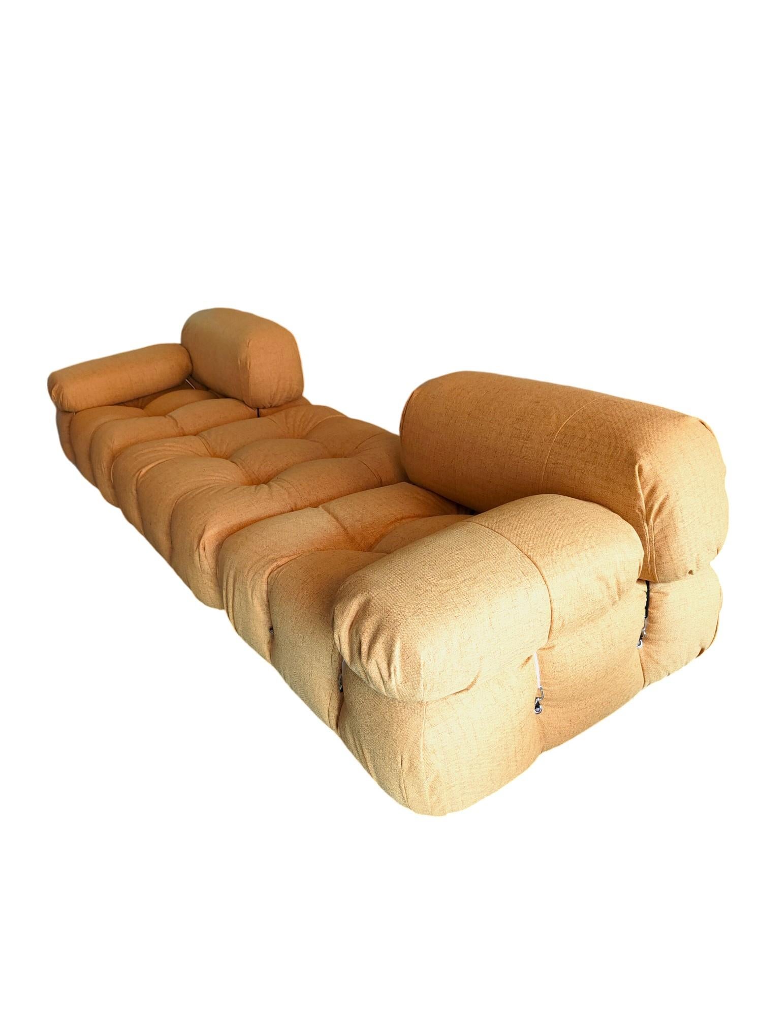Mid-Century Modern Set of 2 Camaleonda armchairs and pouf by Mario Bellini for B&B Italia, 1970s For Sale