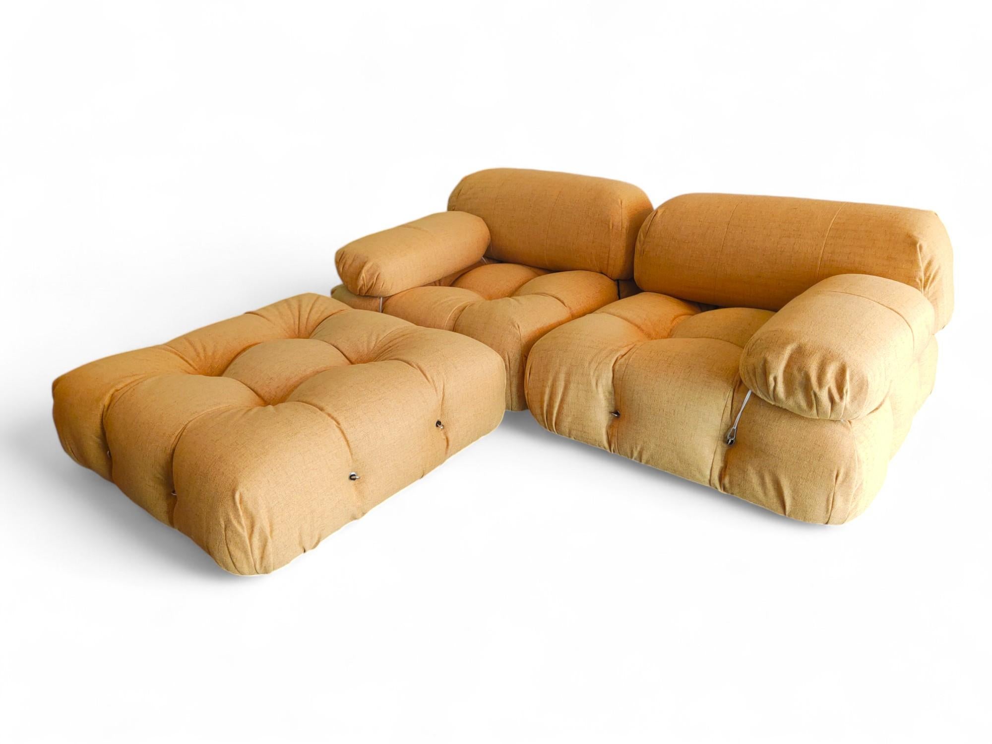 Late 20th Century Set of 2 Camaleonda armchairs and pouf by Mario Bellini for B&B Italia, 1970s For Sale