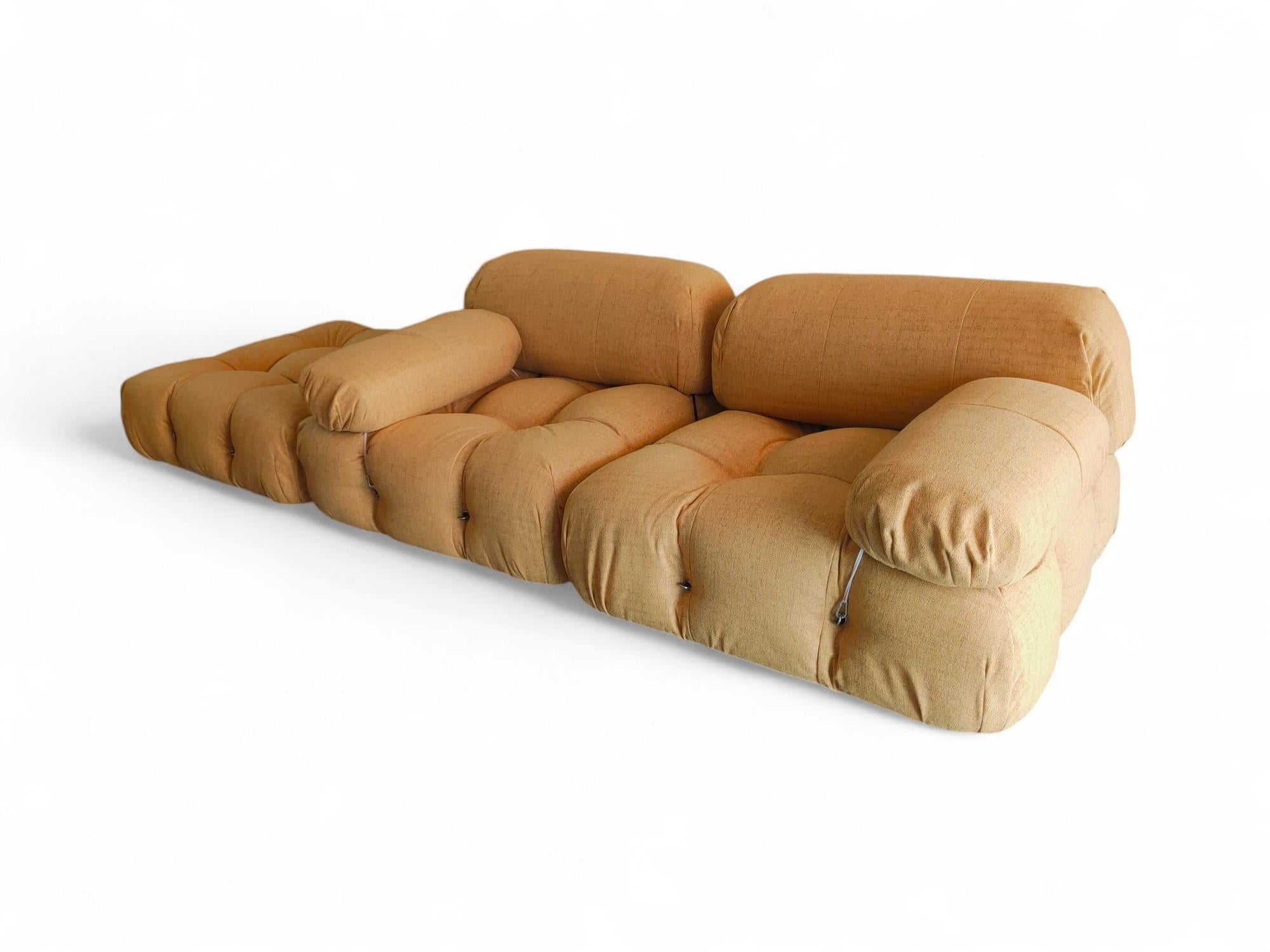 Set of 2 Camaleonda armchairs and pouf by Mario Bellini for B&B Italia, 1970s For Sale 1