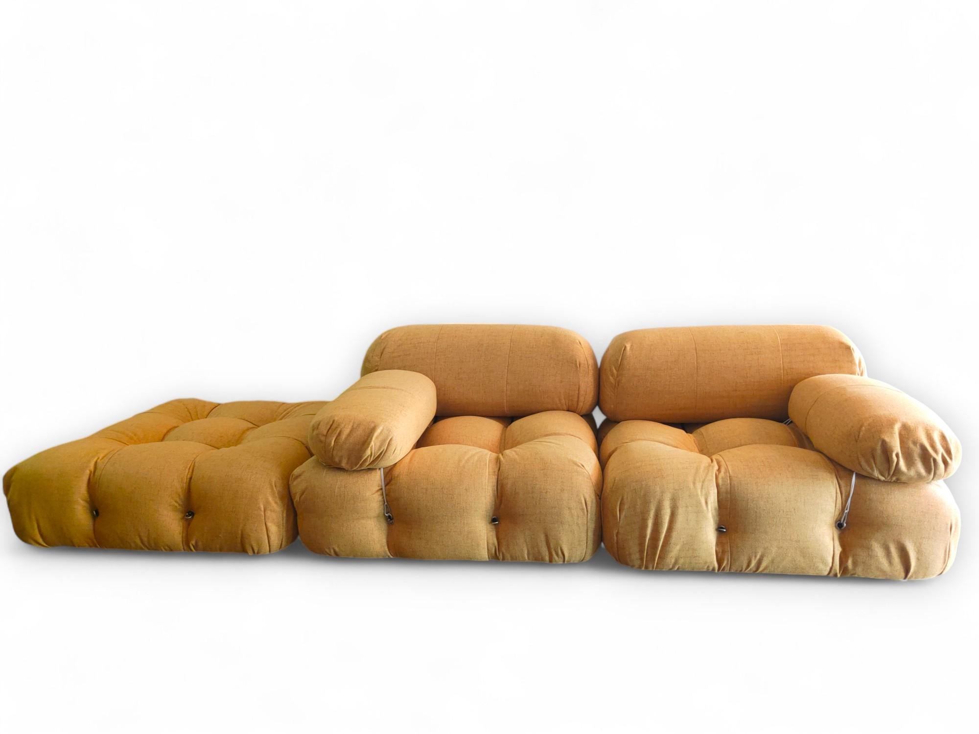 Set of 2 Camaleonda armchairs and pouf by Mario Bellini for B&B Italia, 1970s For Sale 2
