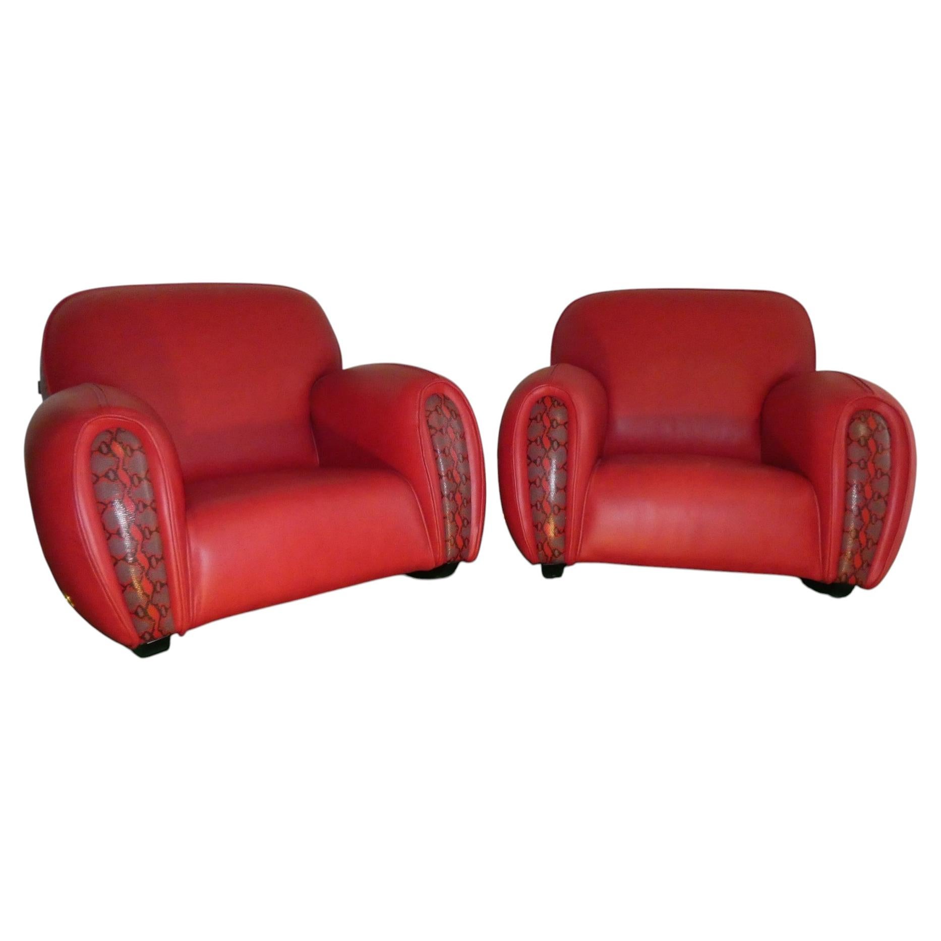 Ensemble de 2 fauteuils Miura Trend, Elisabetta Gucci pour Formitalia, Italie, années 1980 en vente